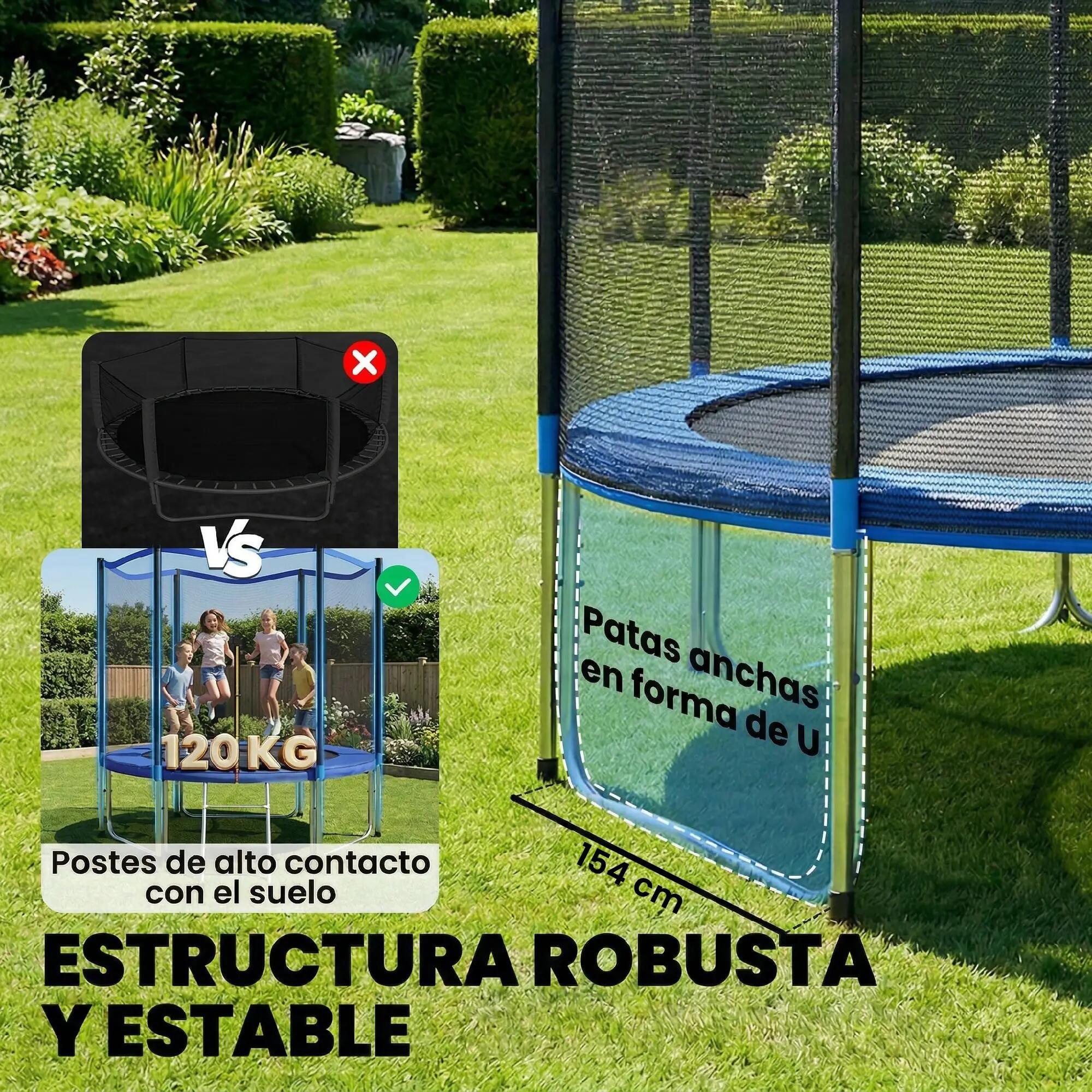 Trampoline d'extérieur Ø305 cm pour enfants avec filet de sécurité, échelle et c 6/9