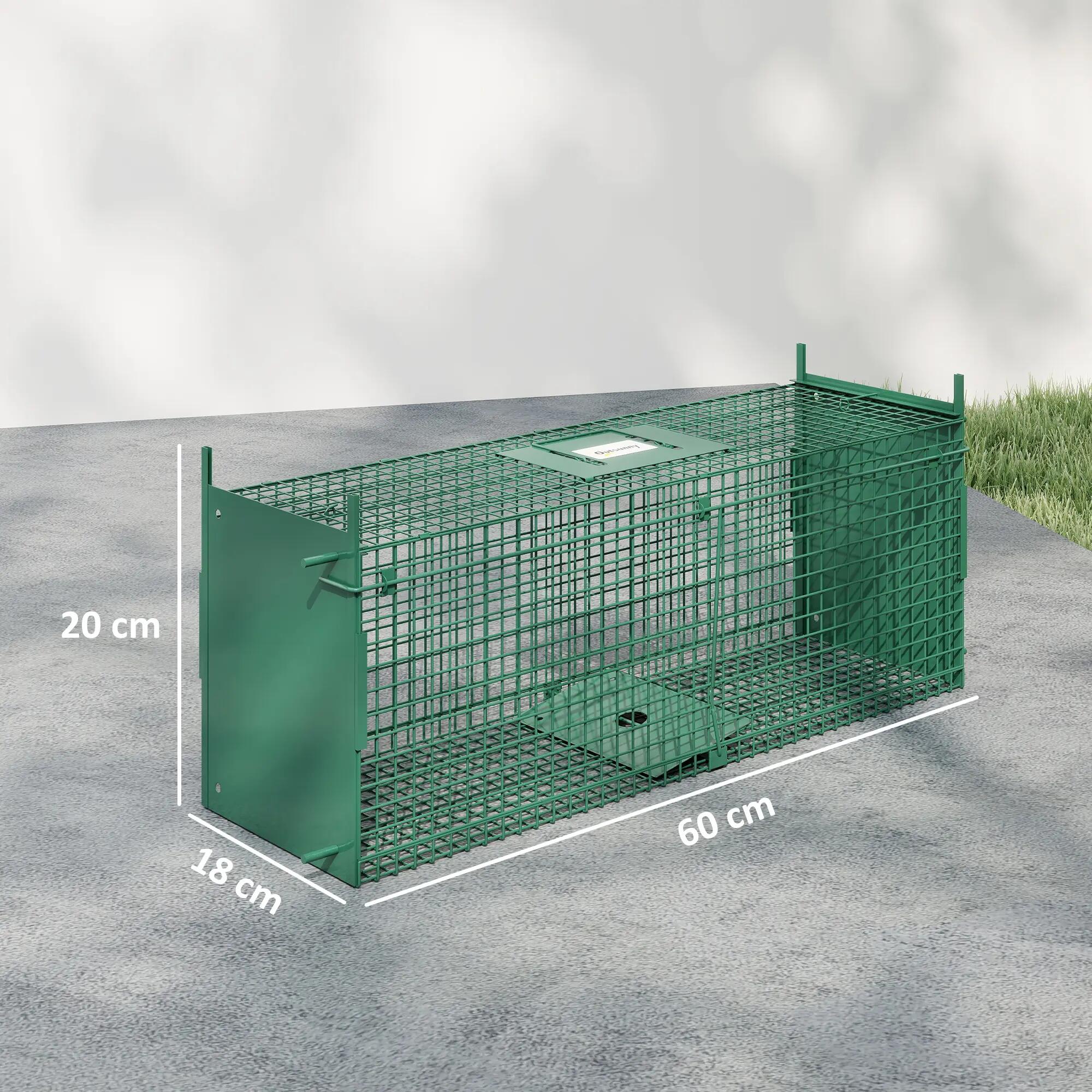 Piège vivant - Jardin - Cage acier, double porte, vert 5/6