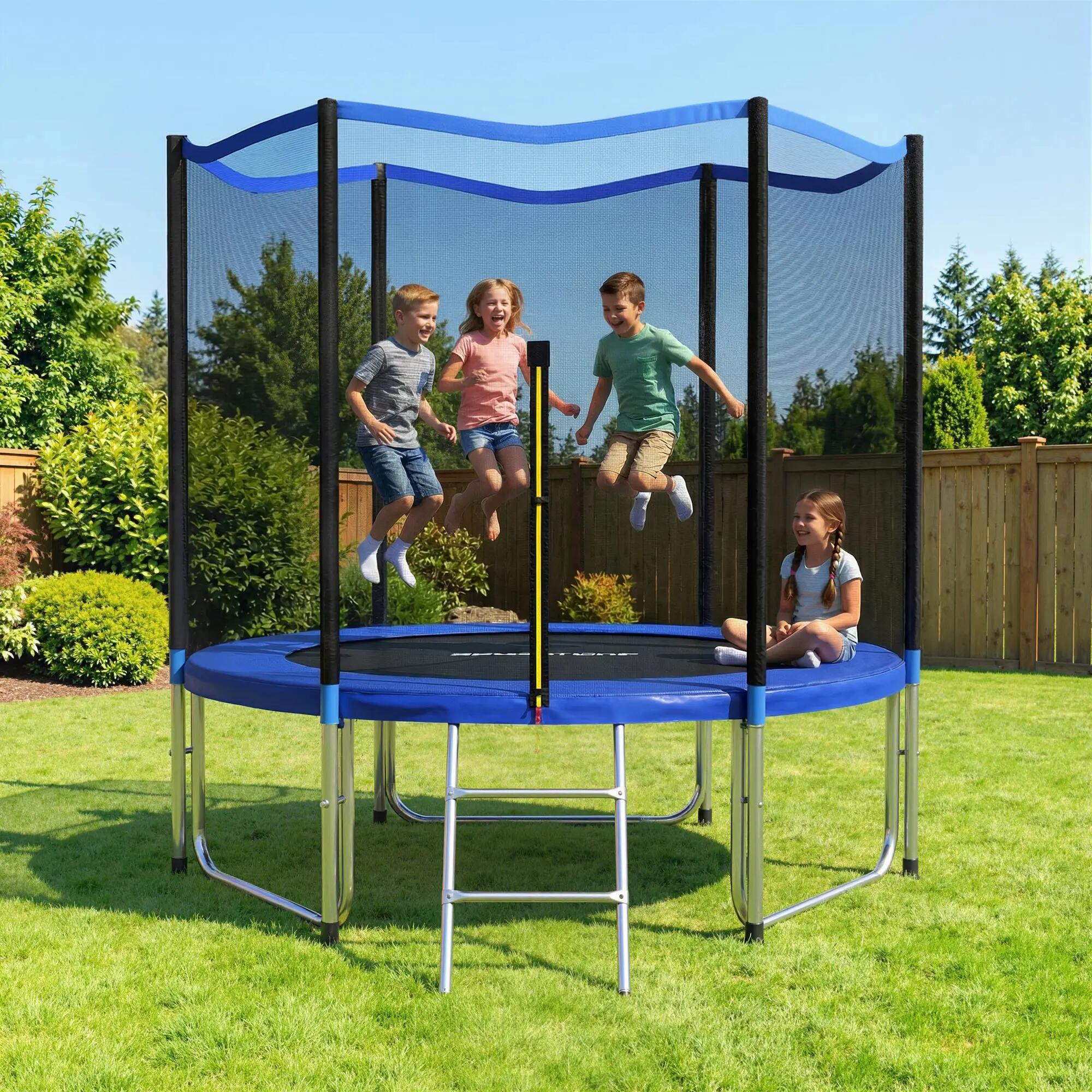 Trampoline d'extérieur Ø305 cm pour enfants avec filet de sécurité, échelle et c 3/9