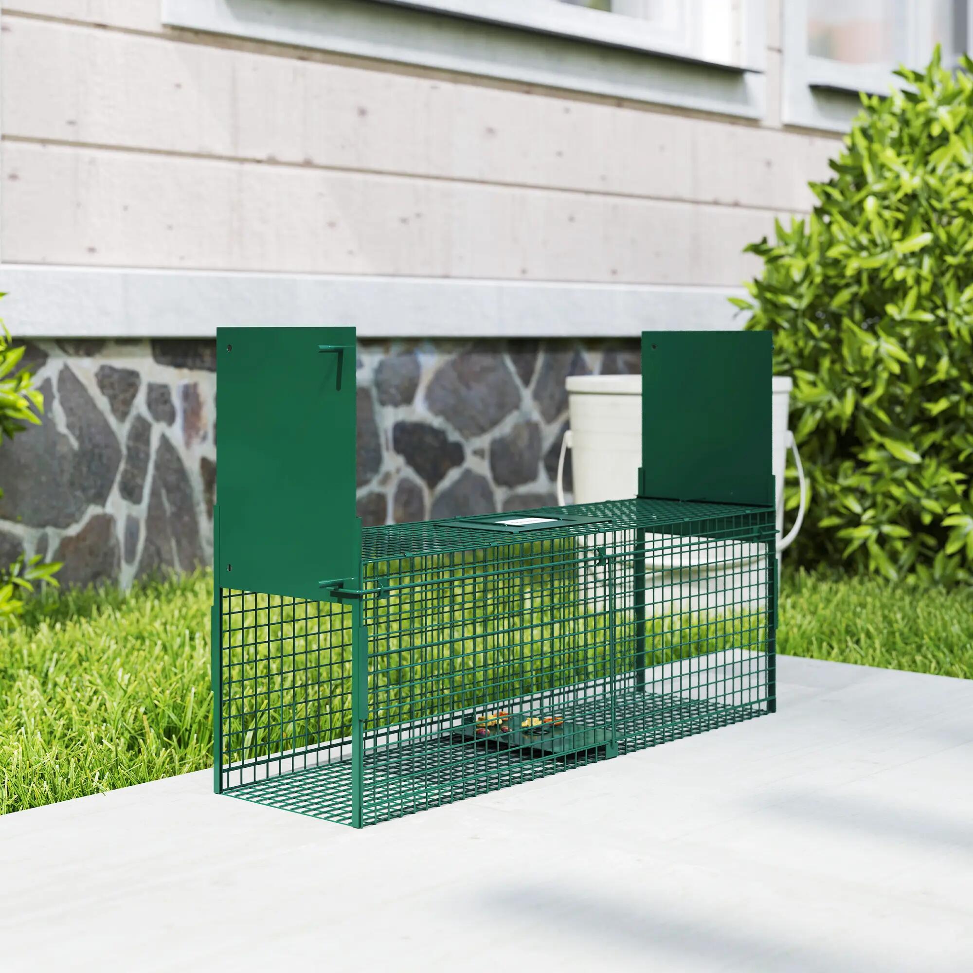 Piège vivant - Jardin - Cage acier, double porte, vert 4/6