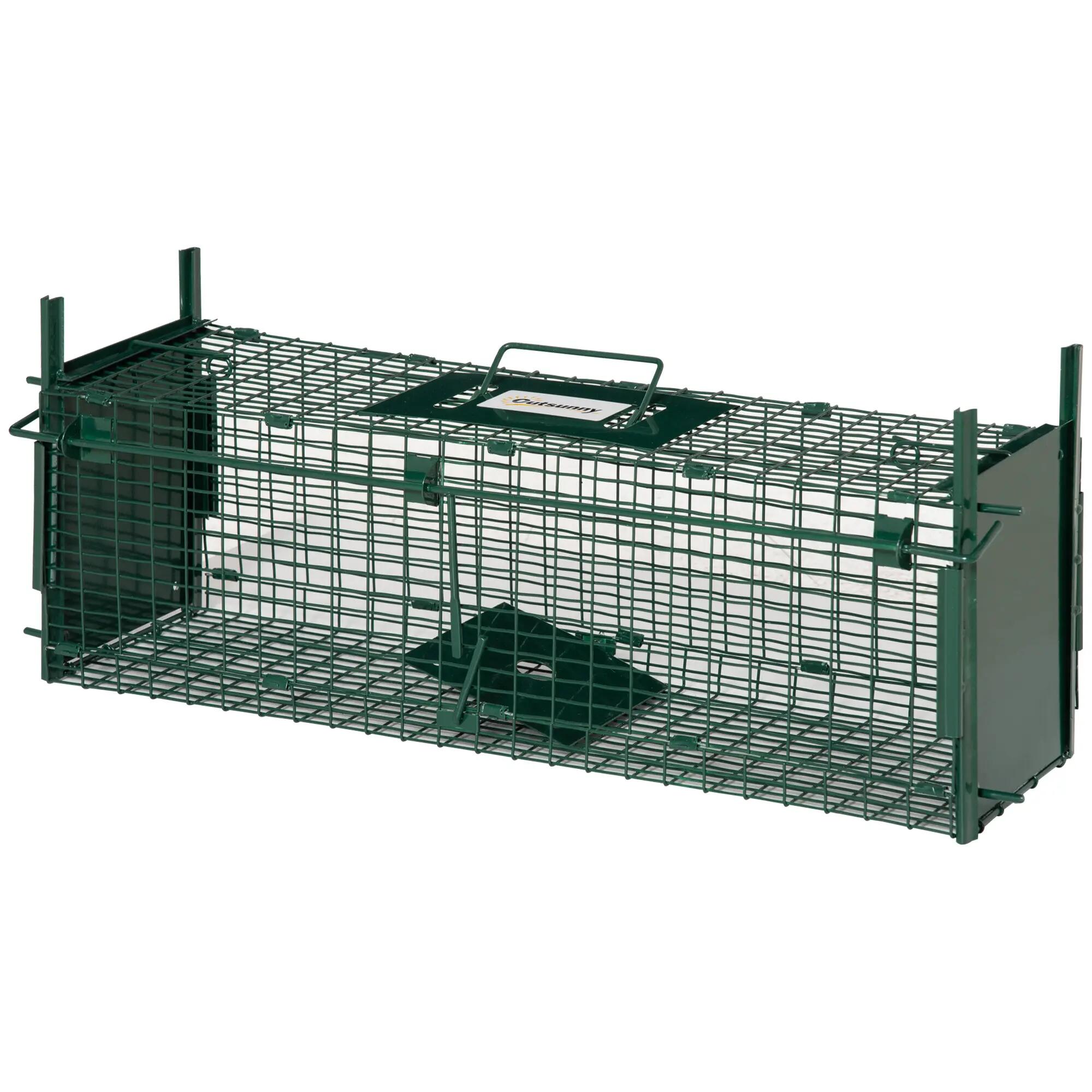 Piège vivant - Jardin - Cage acier, double porte, vert 2/6