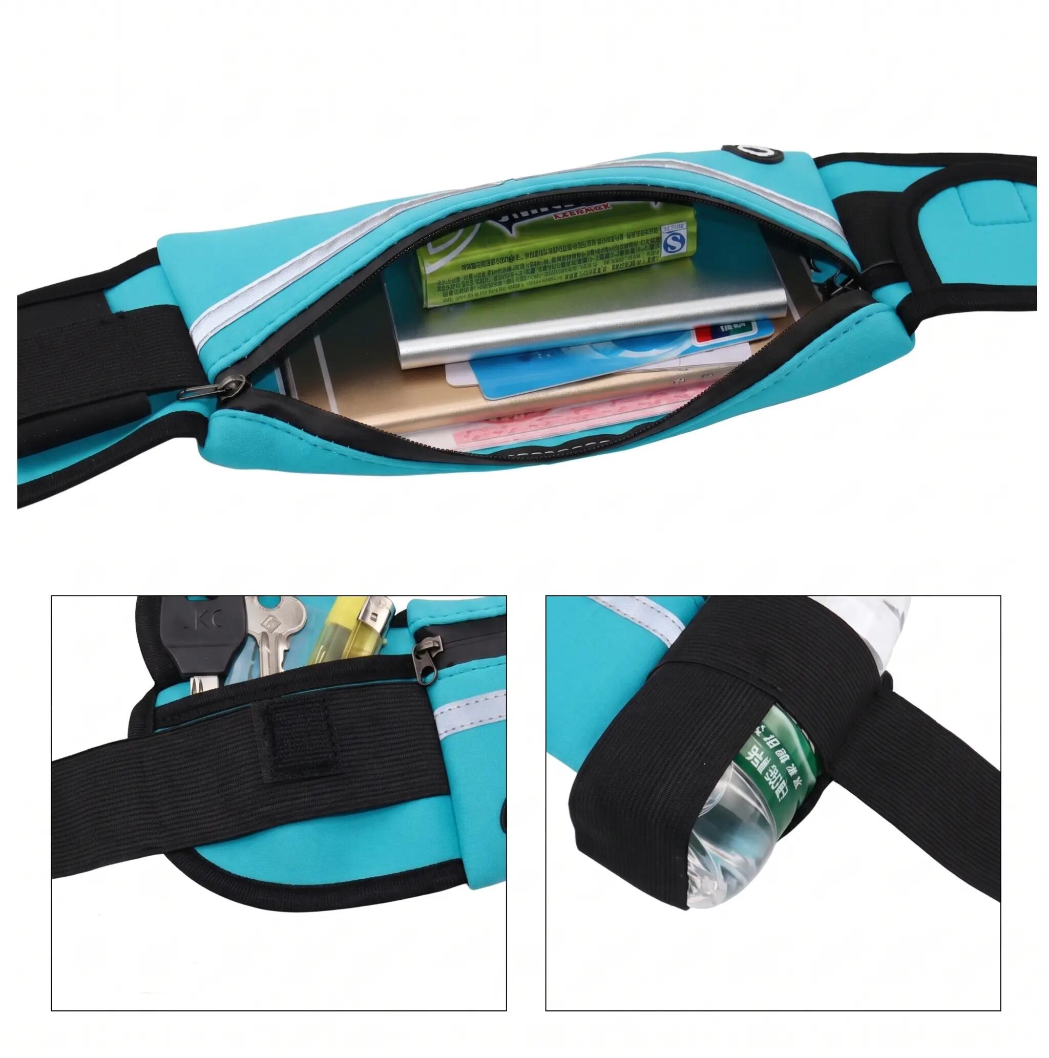 Cinto para correr com suporte para telemóvel Cinto ajustável e refletor 3/6