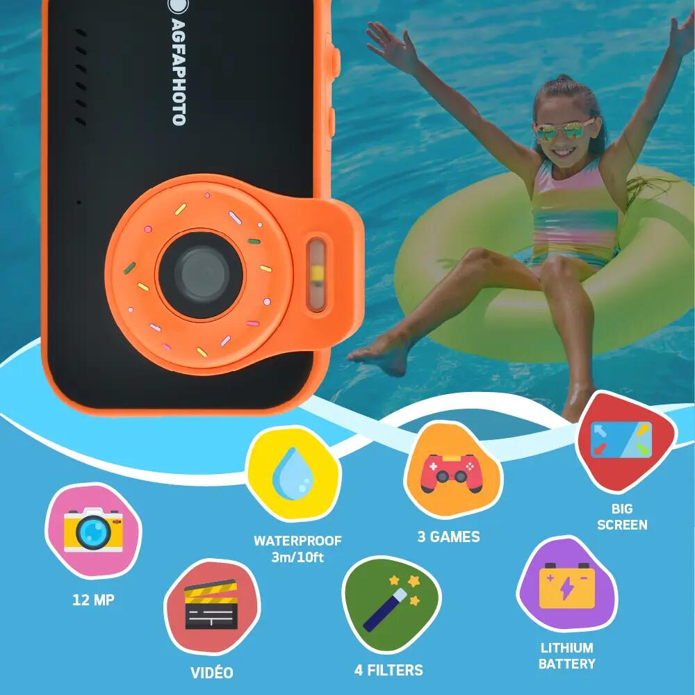 AGFAPHOTO Realikids Cam Waterproof 12MP Appareil photo enfant - Noir 2/5