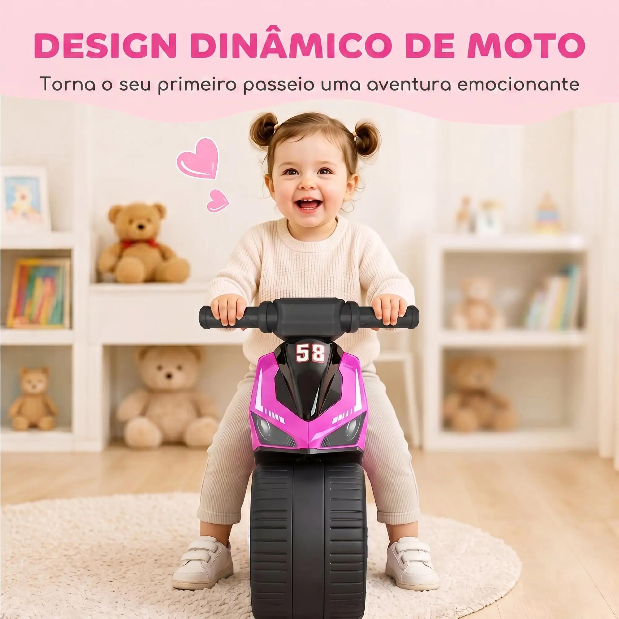 Bicicleta de equilíbrio sem pedais 62x28x38 cm rosa AIYAPLAY 4/9