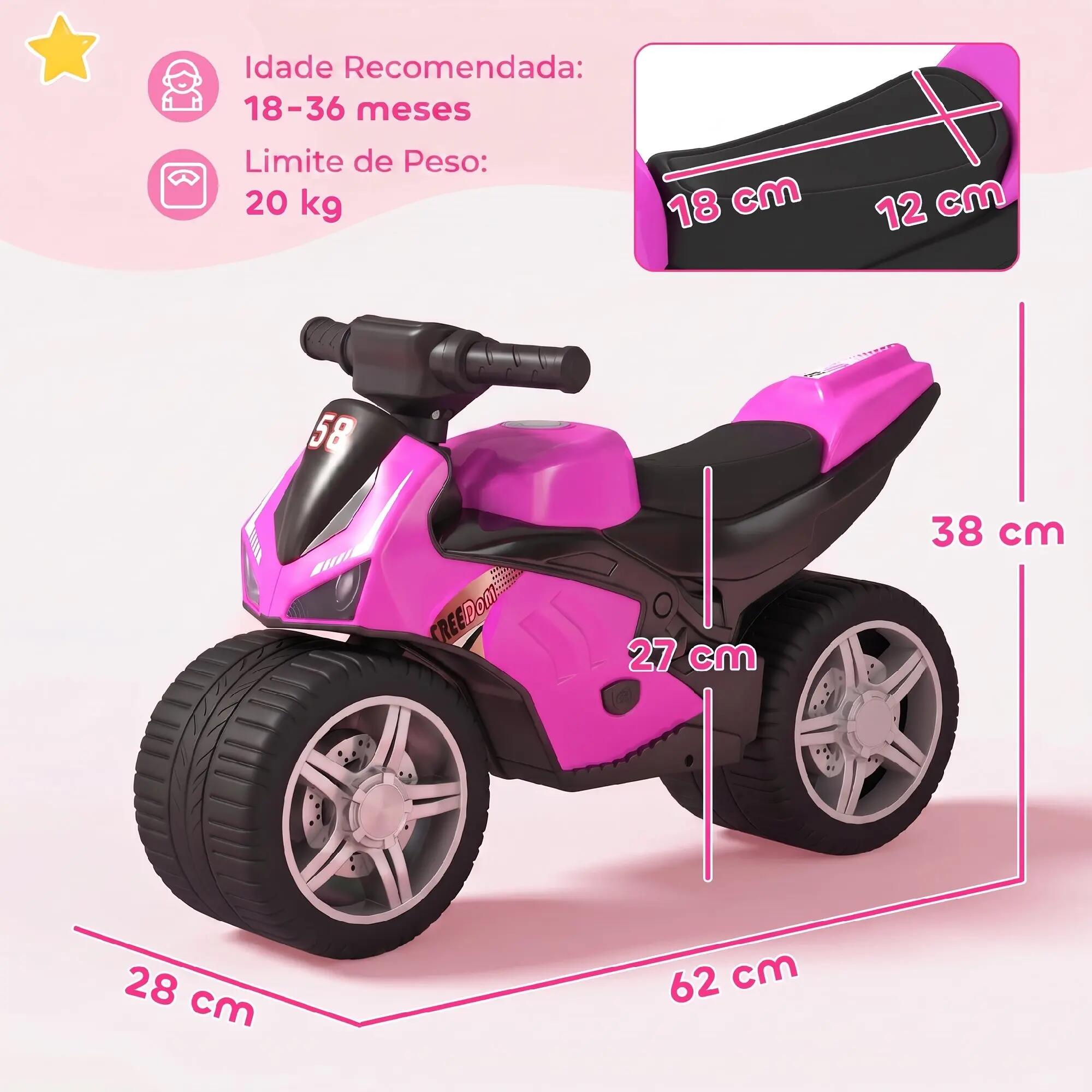 Bicicleta de equilíbrio sem pedais 62x28x38 cm rosa AIYAPLAY 3/9