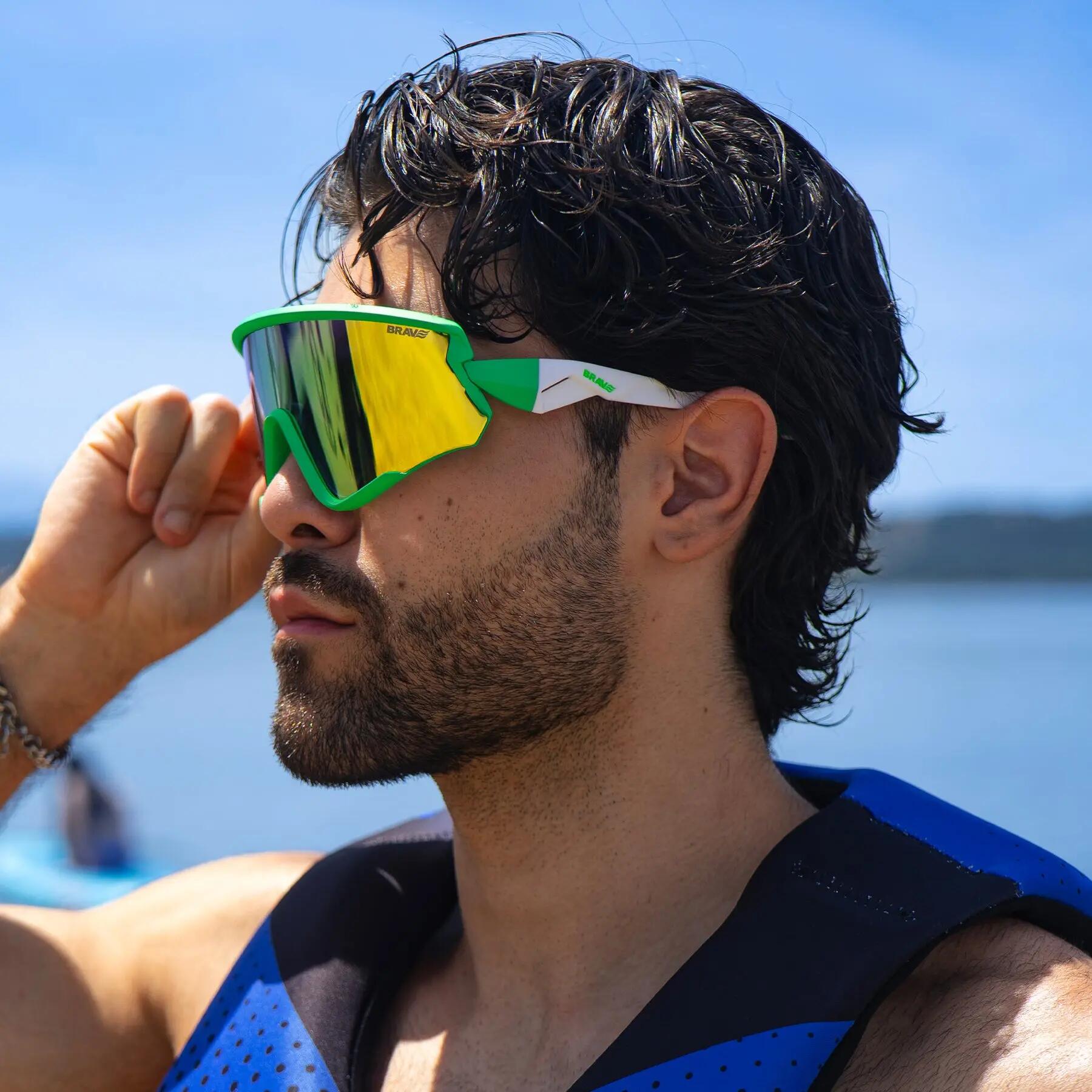 Gafas deportivas BRAVE RIFT Lime Bay polarizadas UV400 Cat. 3 3/7