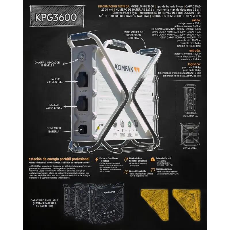KPG3600 Estación de energía portátil KOMPAK 3600W 7/7