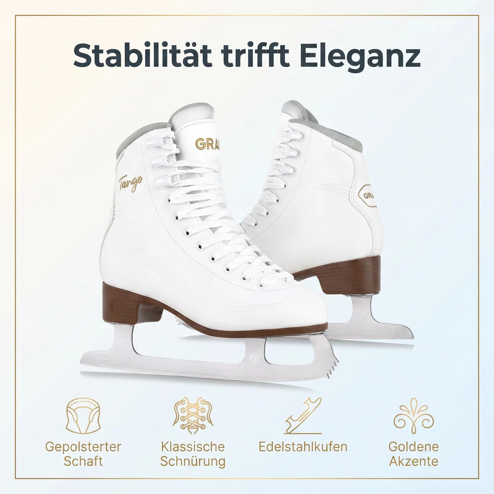 GRAF Tango V3 Damen Eiskunstlauf Schlittschuh Weiß Edelstahlkufe 38 6/7