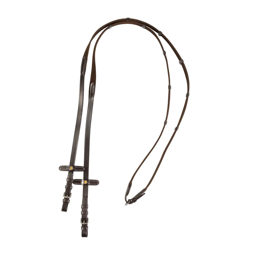 Leather reins with strap