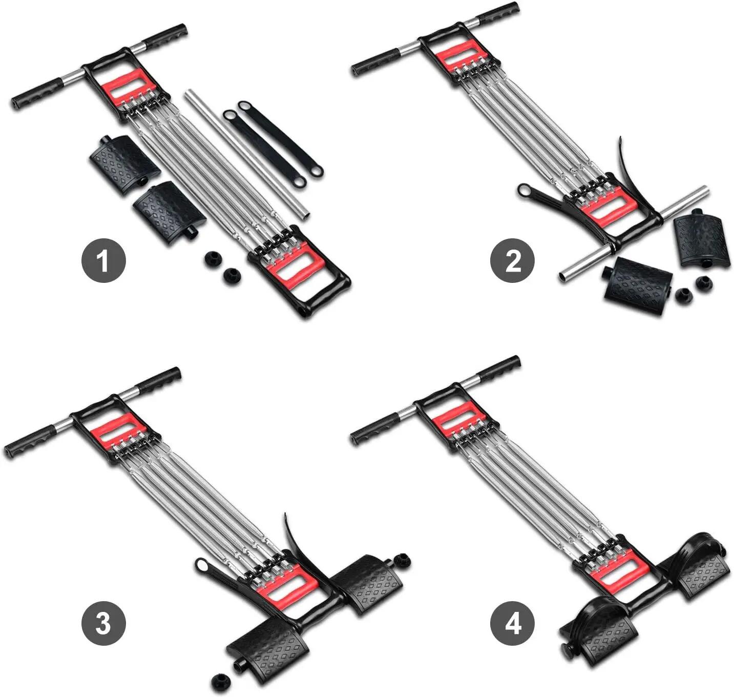 Barres de traction 3 en 1, élastique à ressort, corde de traction pour abdominau 5/7