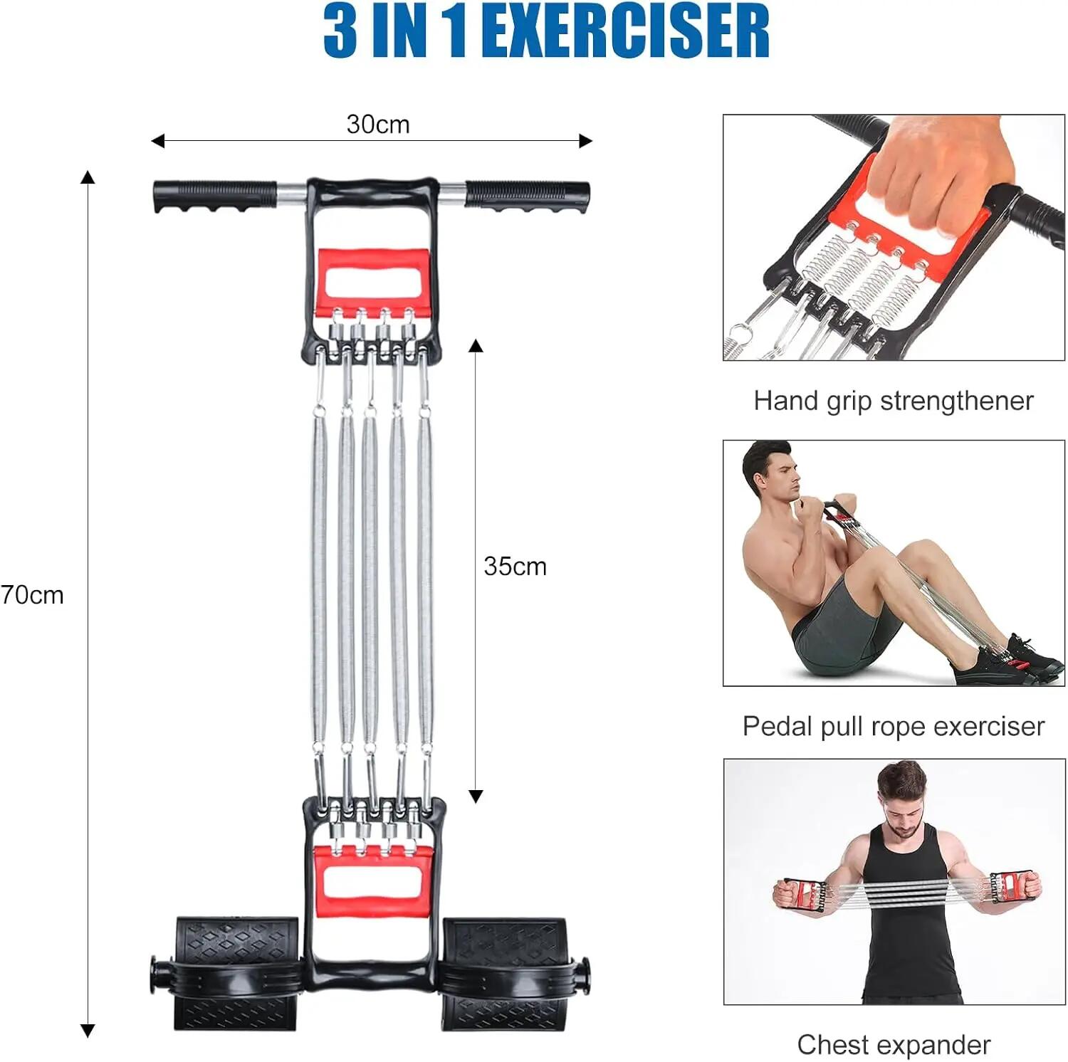 Barres de traction 3 en 1, élastique à ressort, corde de traction pour abdominau 4/7