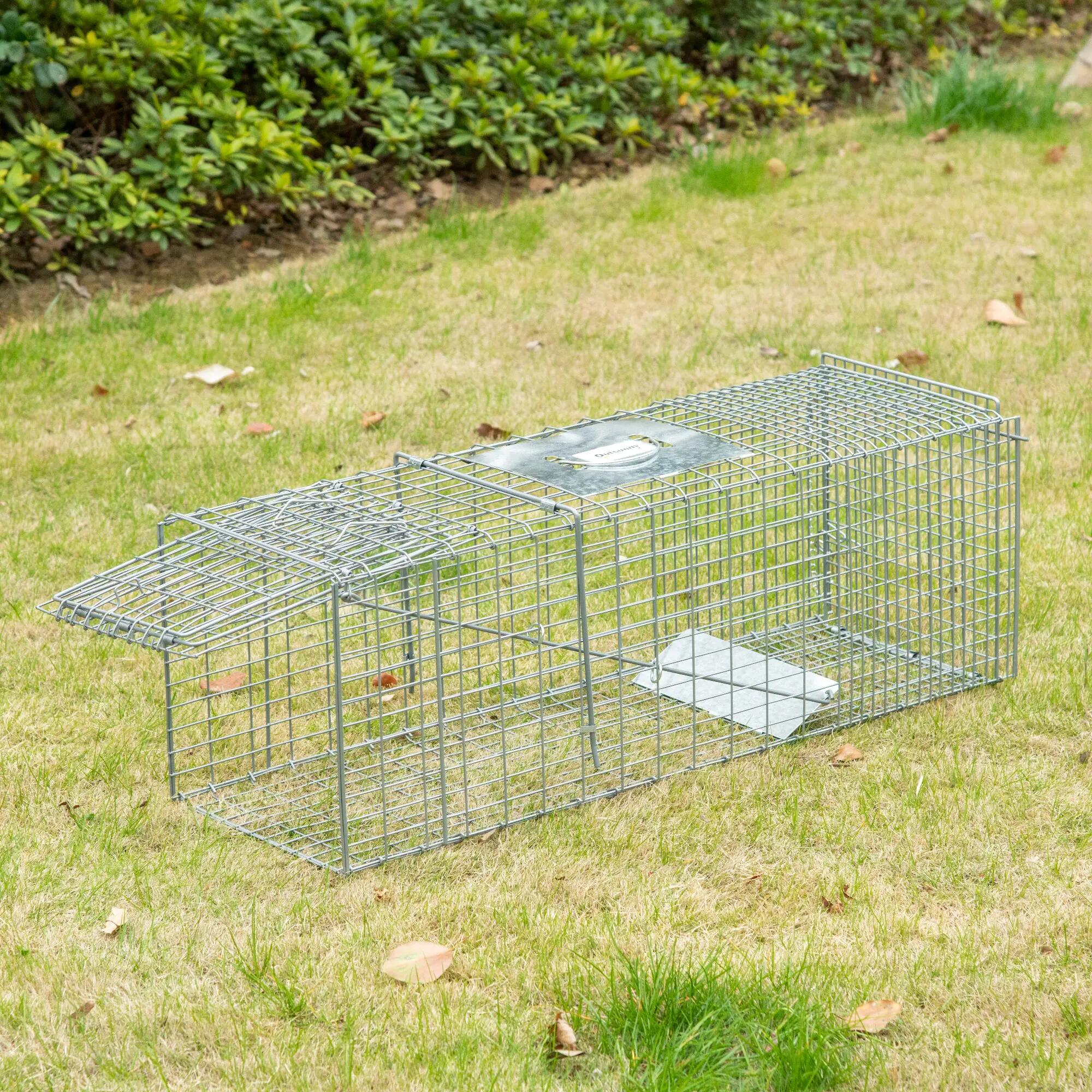 Cage pliable en acier pour rats, souris et ragondins, 93 x 31 x 34,5 cm, argent 3/9