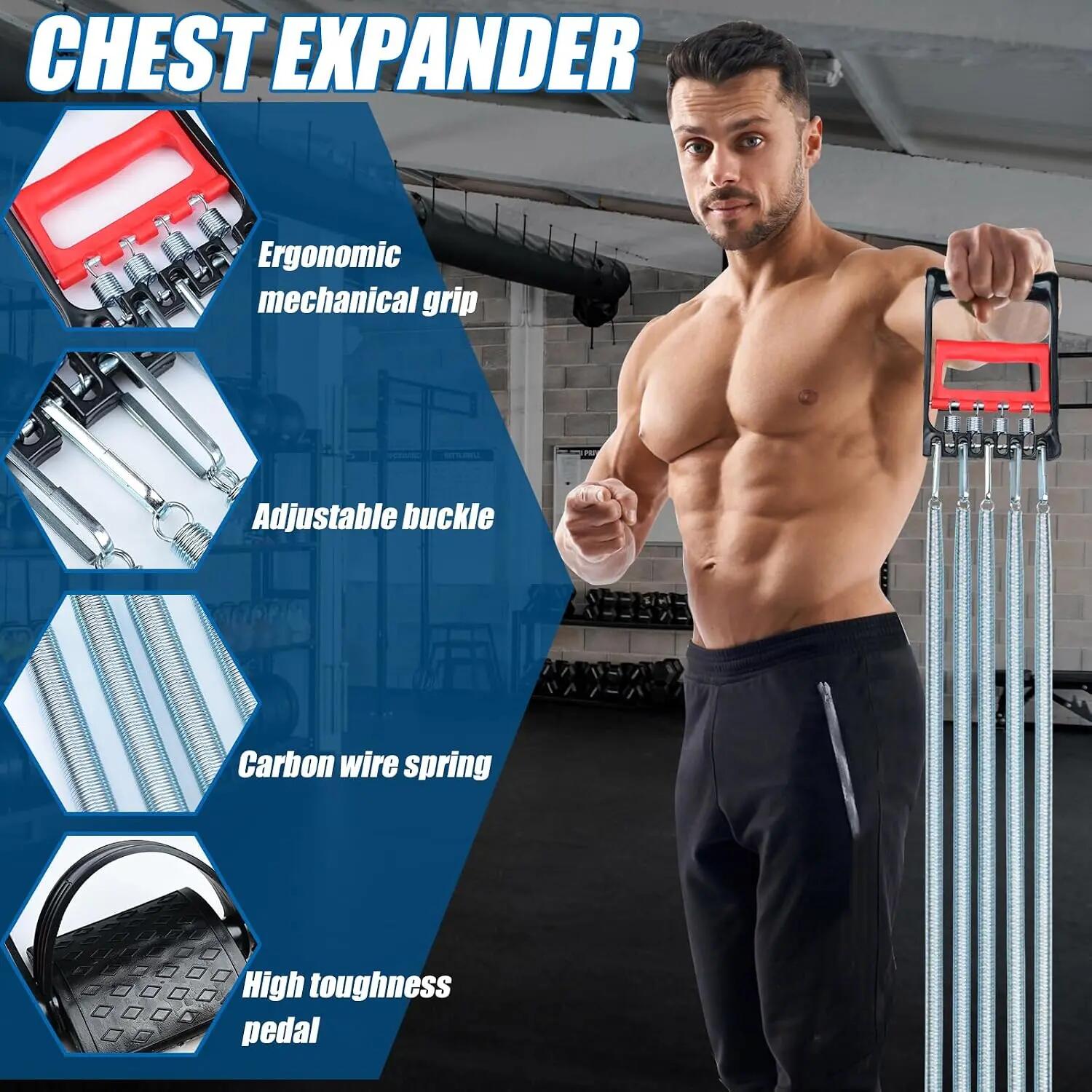 Barres de traction 3 en 1, élastique à ressort, corde de traction pour abdominau 2/7