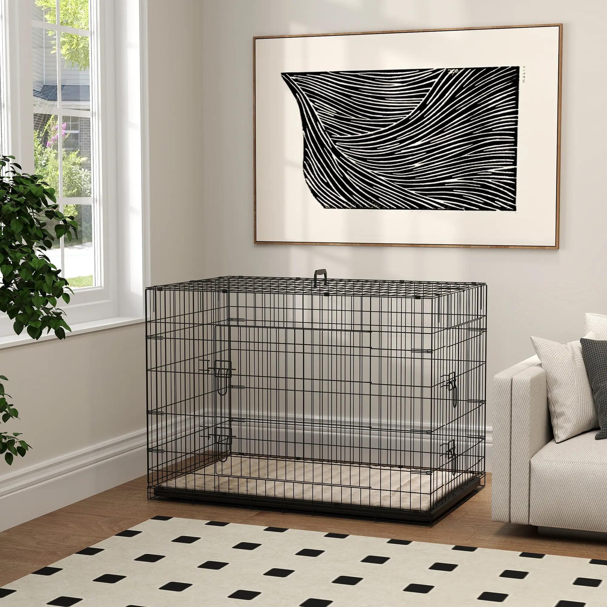 Jaula para cães 106x71.5x76 cm preto PawHut 4/4