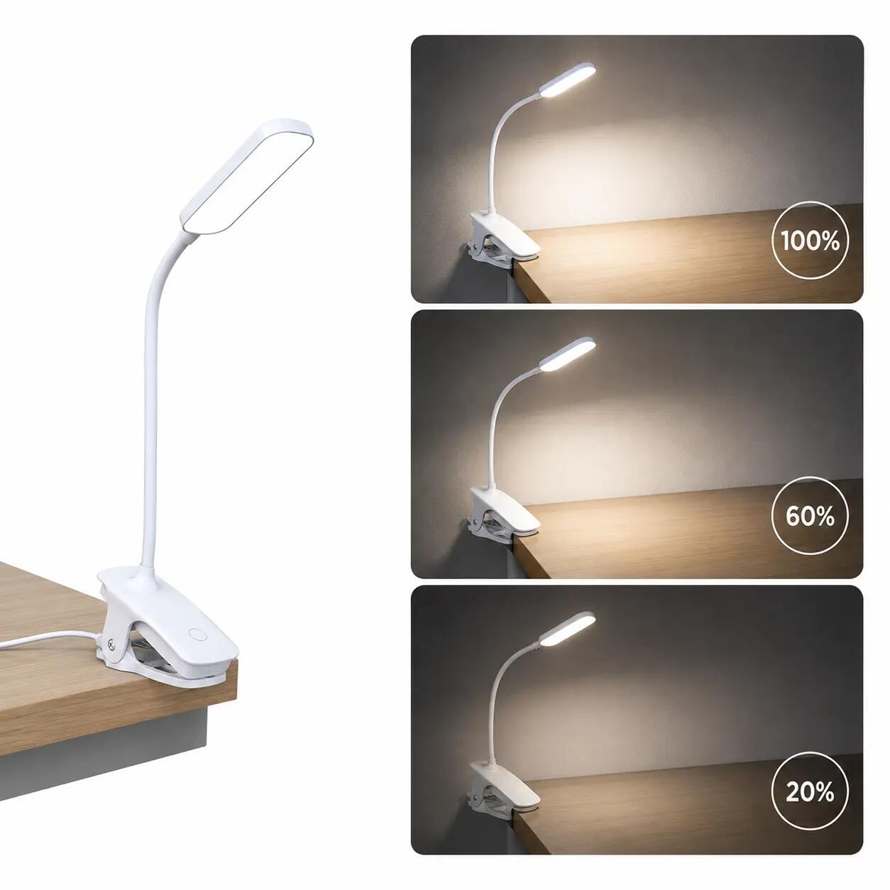 Mini lampka LED przewodowa Wozinsky do czytania z klipsem i kablem Usb-c 80 cm 6/7