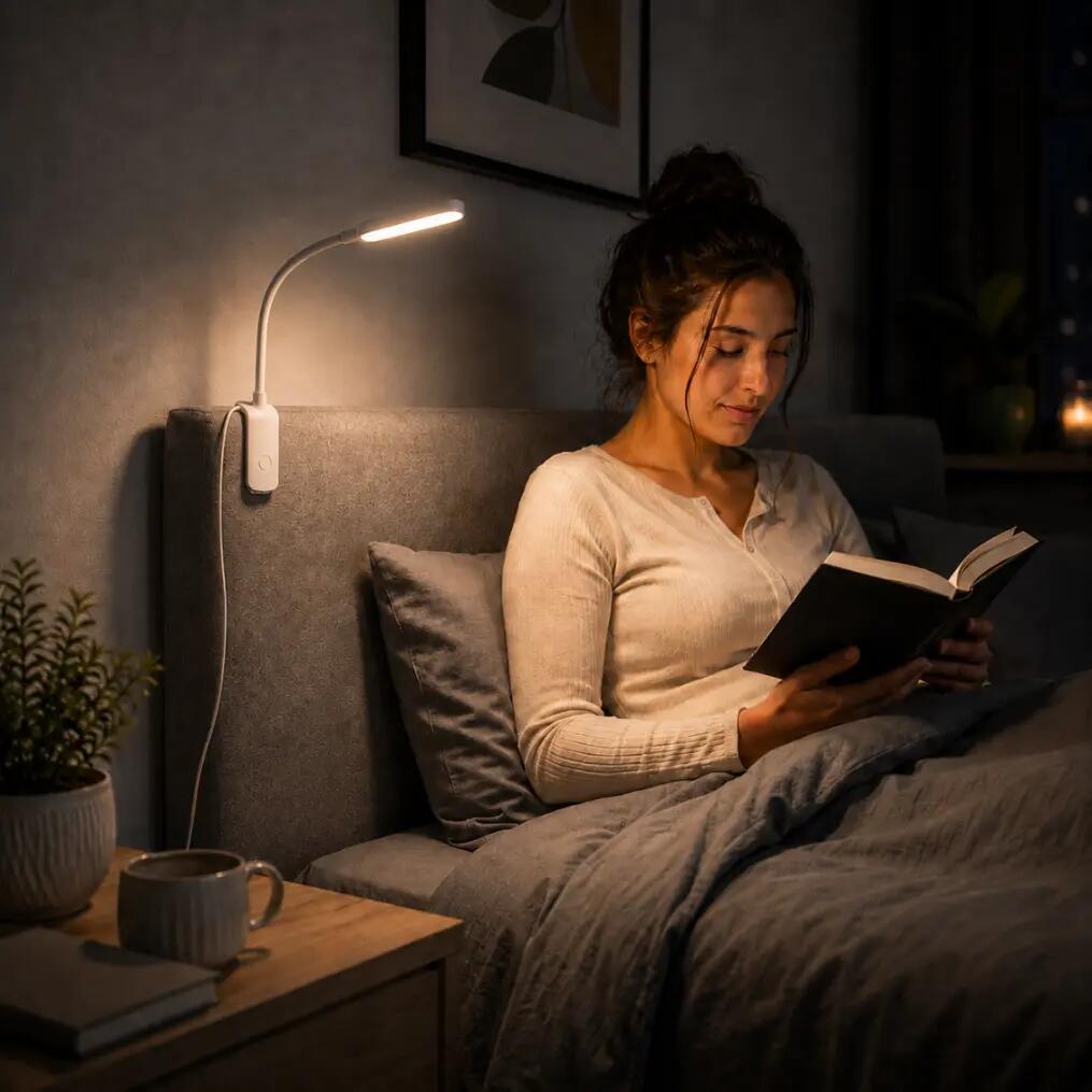 Mini lampka LED przewodowa Wozinsky do czytania z klipsem i kablem Usb-c 80 cm 3/7