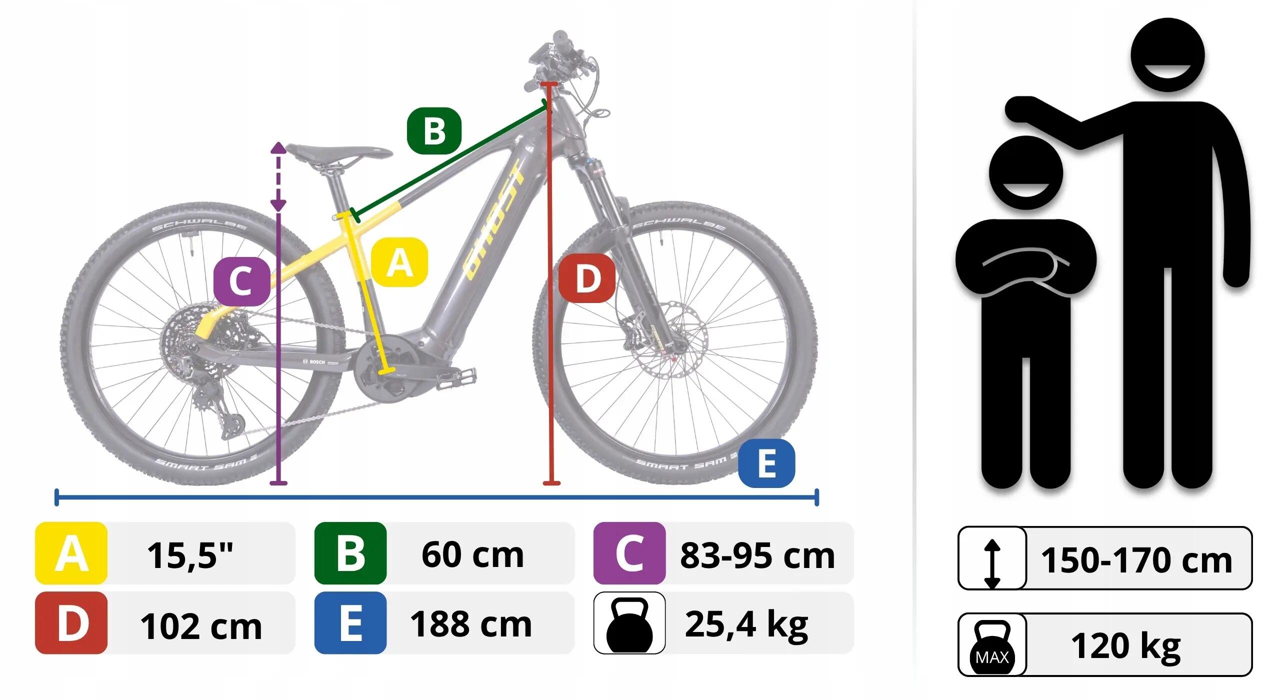 Rower elektryczny górski 27,5" E-Teru Advanced, 11 biegów 5/15