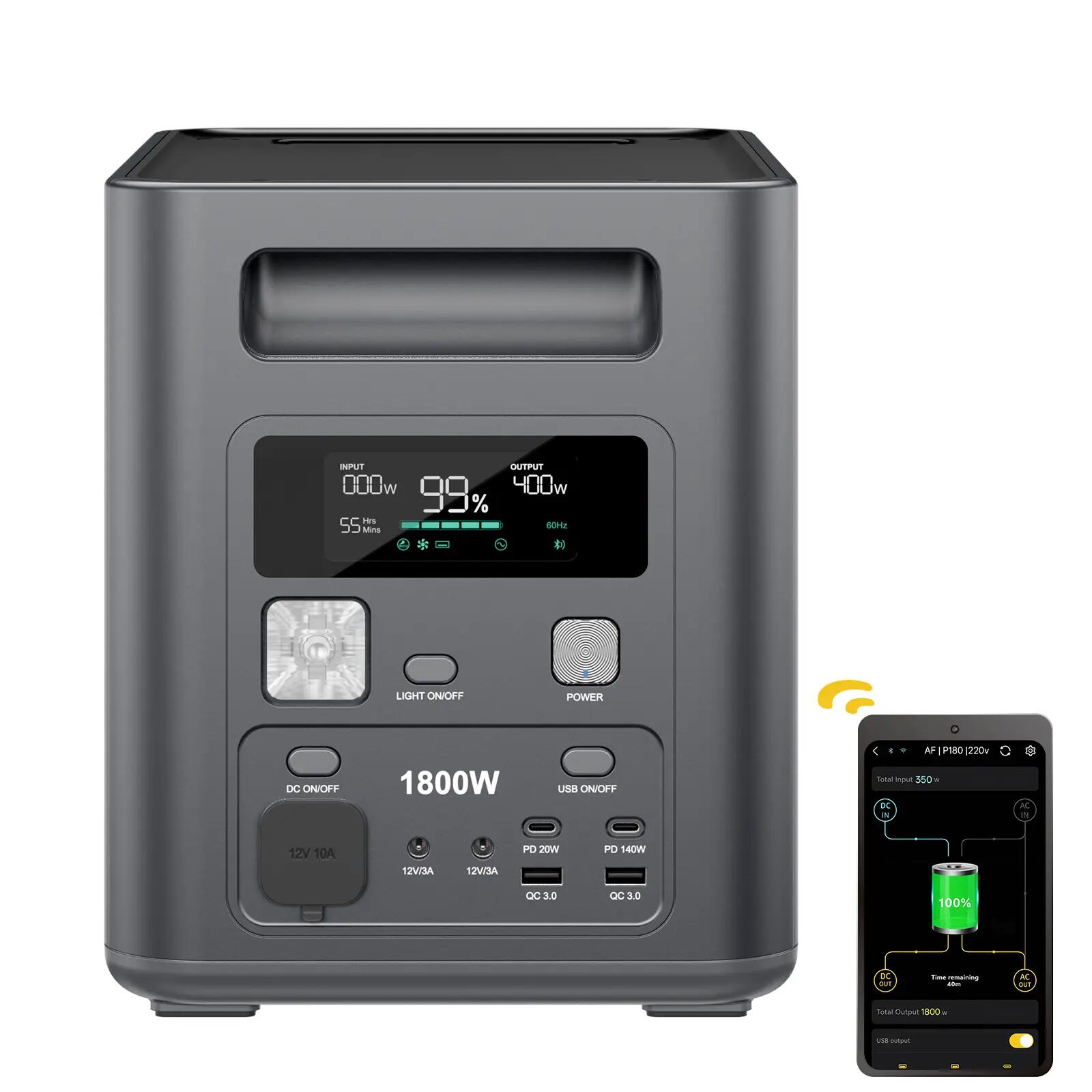 Station électrique portable  1024Wh 1800W- LiFePO4-APP UPS-11 ports polyvalents 10/10