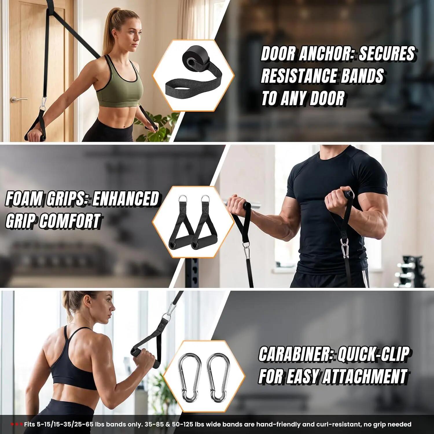 bande de résistance pour fitness (jaune, rouge, noir, violet, vert) 5/5