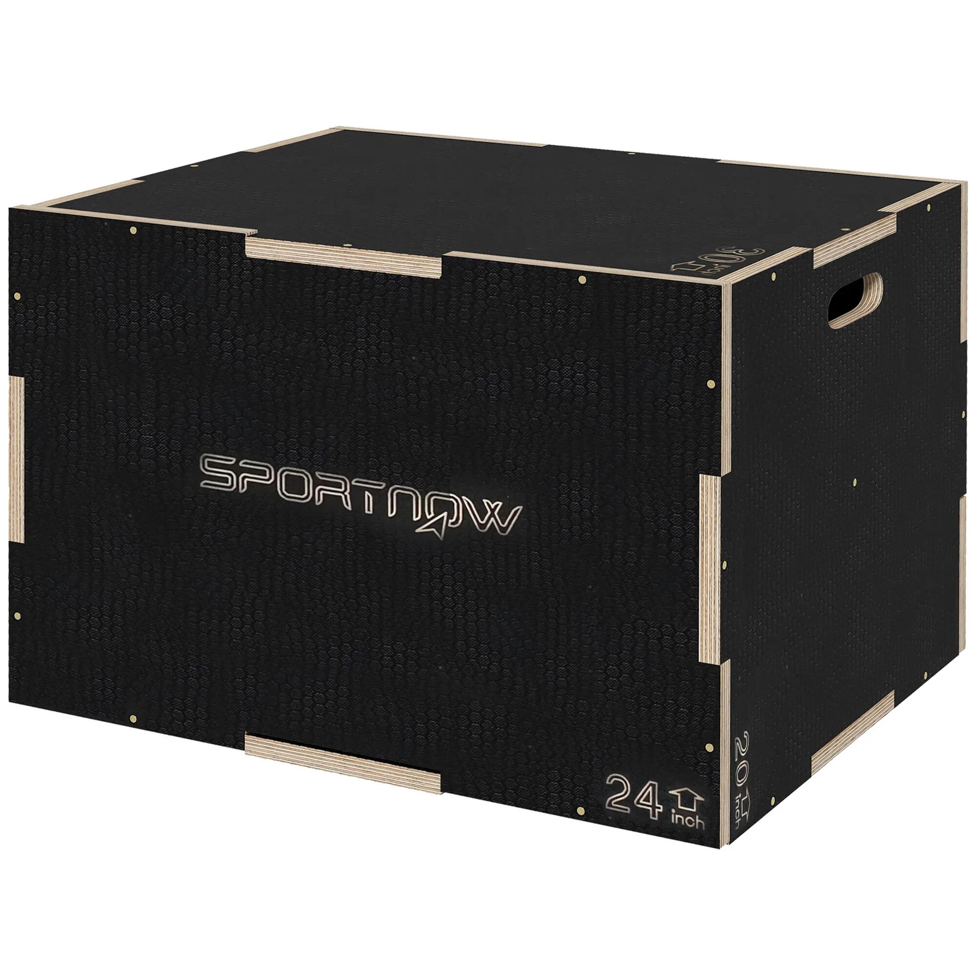 Plyo-Box/Sprungbox, robuste, 76 x 61 x 51 cm, noir, poignée 10 x 3,5 cm, jusqu'à 2/9