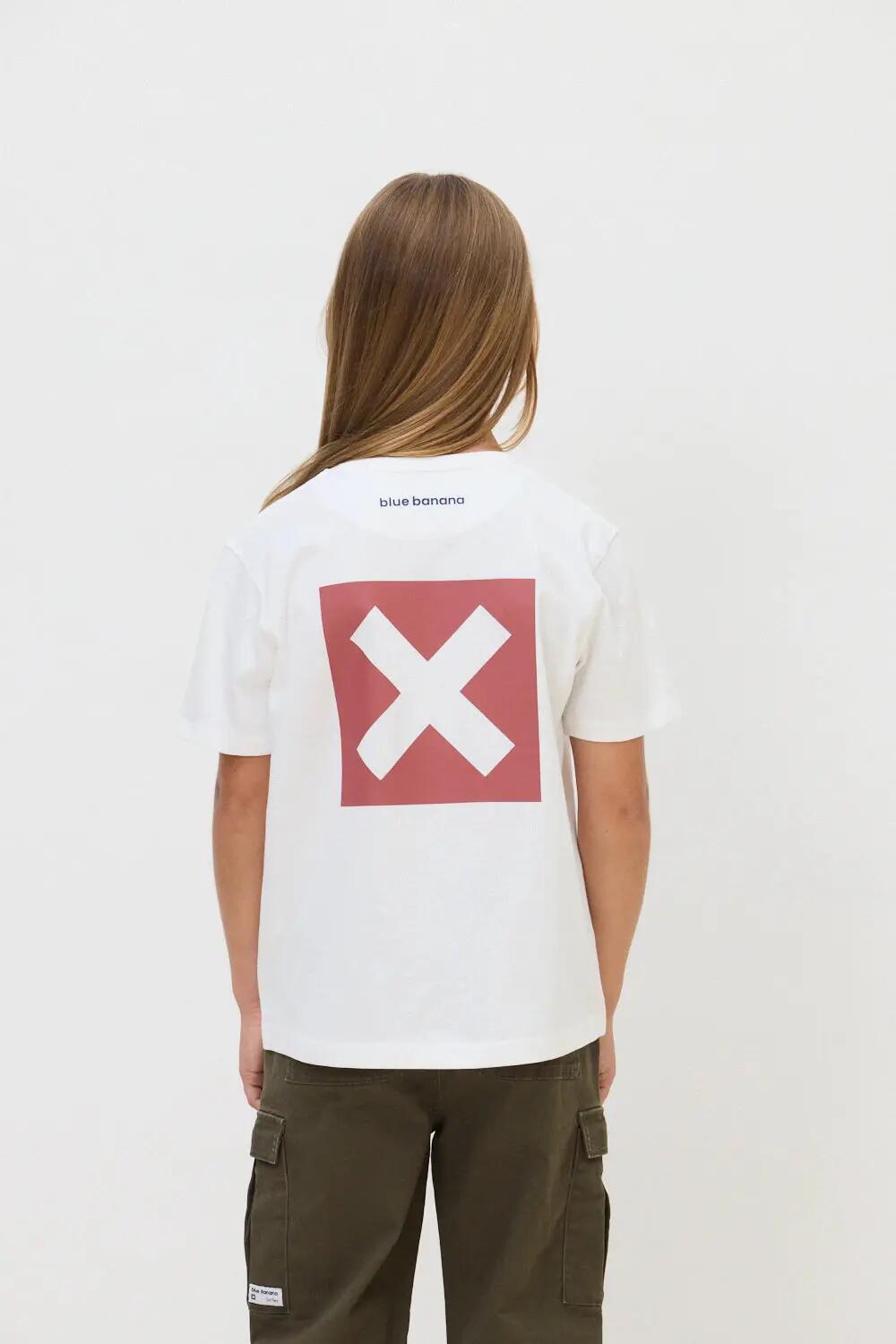 Camiseta Kids Blue Banana de 100% Algodón Orgánico Nature Blanca 2/4