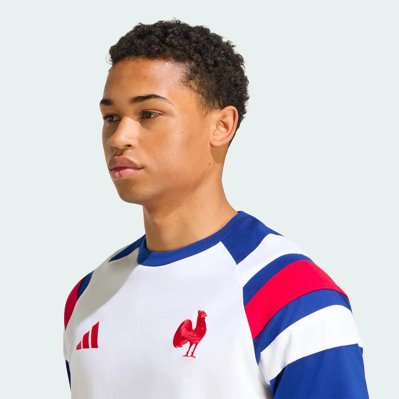 T-shirt rugby adidas France Rugby Travel Bianco e blu 5/6