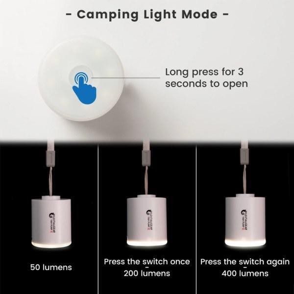 Flextailgear Tiny Pump X 多功能充氣泵連營燈(USB充電) - 白色