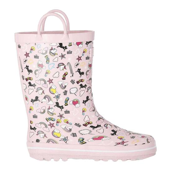 Bottes De Pluie Motif/style Licorne Et Arcenciel Fille (Rose Imprimé)