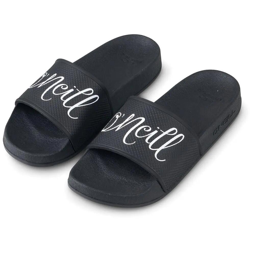 unisex - strand - sandalen - comfortabel, met logo - script slides - schwarz 4/4