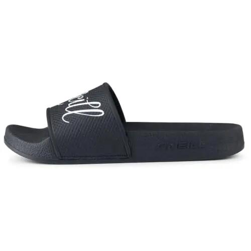 unisex - strand - sandalen - comfortabel, met logo - script slides - schwarz 2/4