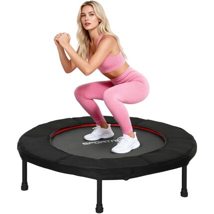 Trampoline pliable 102 cm acier antidérapant 100 kg rouge