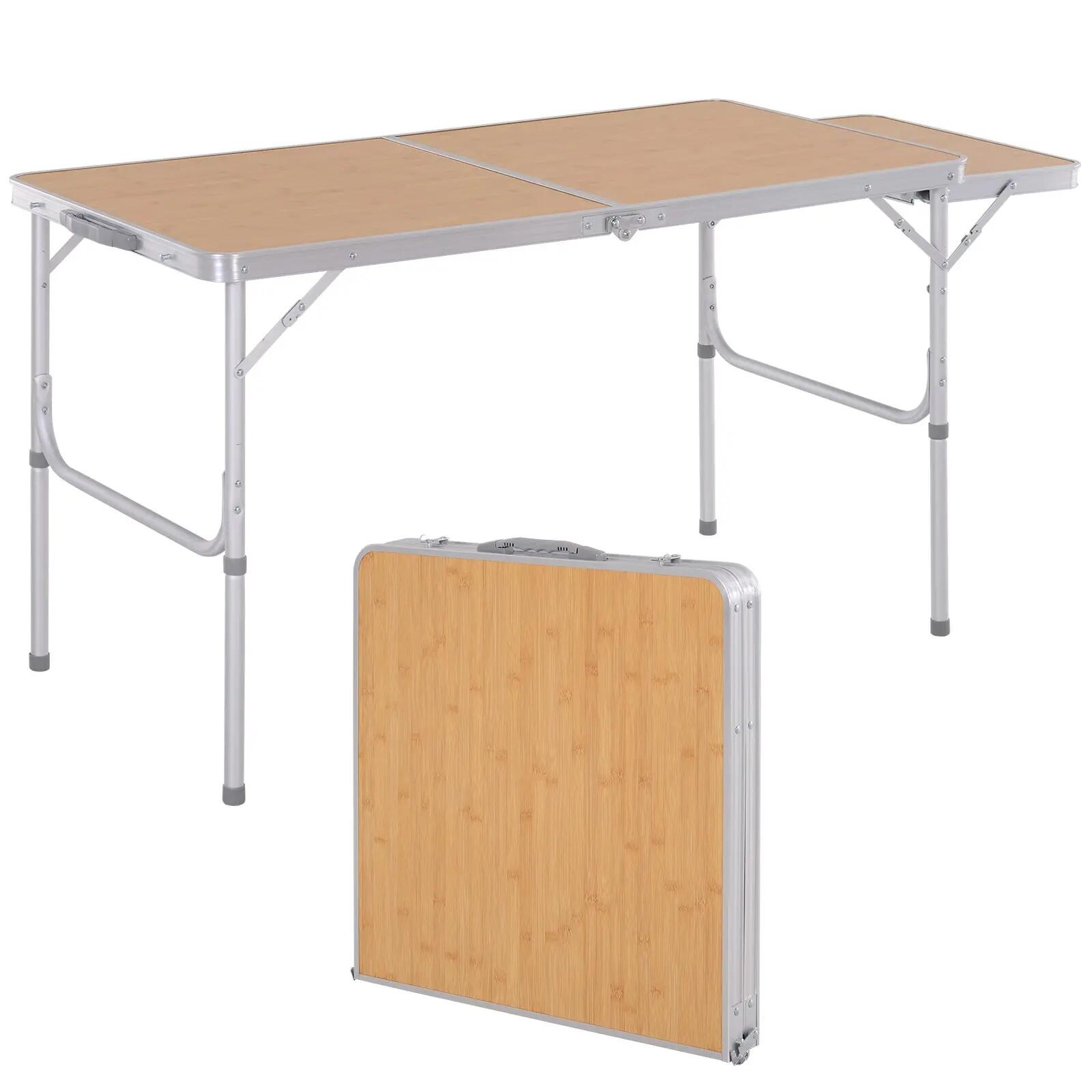 Table pliante - camping - rallonge rabattable, aluminium 2/6