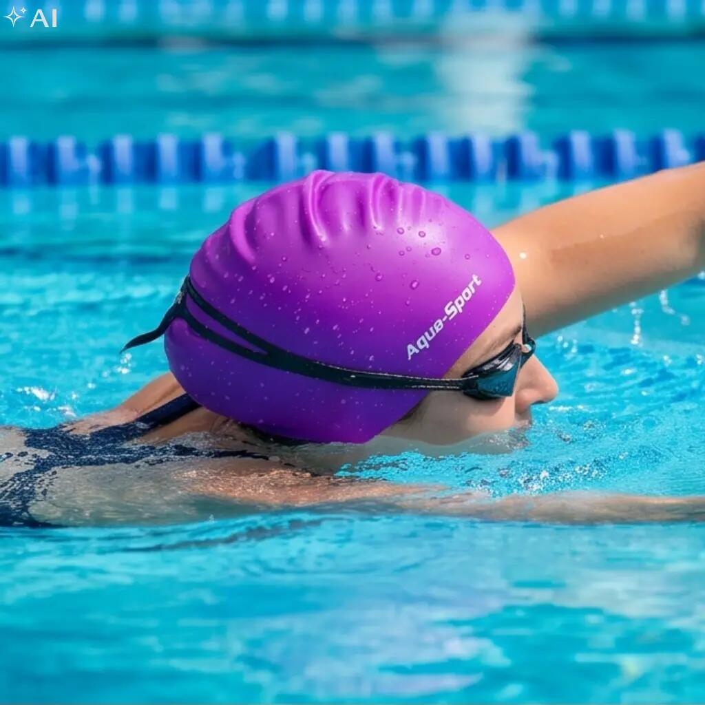 Czepek pływacki silikonowy na basen unisex Aqua-Sport Long Hair 7/9