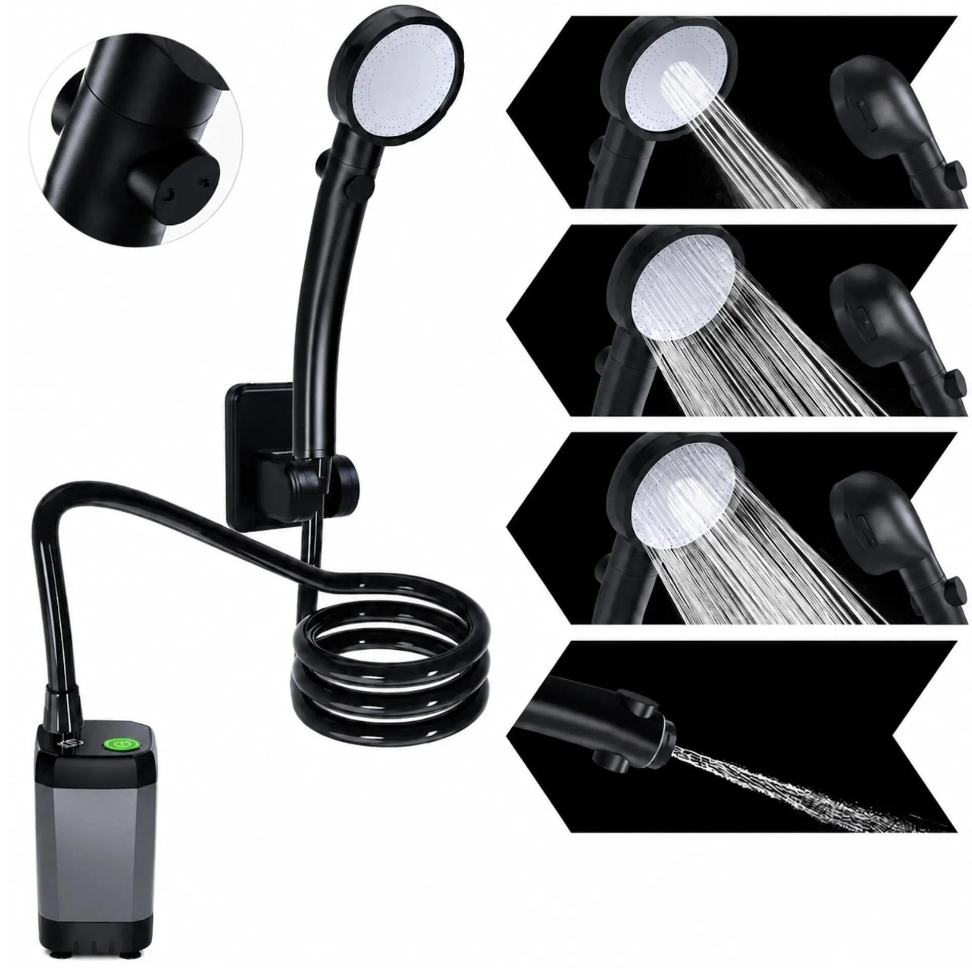 Douche portable électrique camping rechargeable USB-C 6000 mAh écran LED 4 modes 2/6
