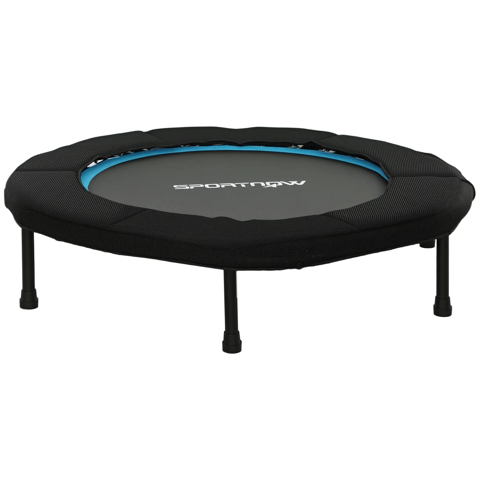 Trampoline pliable 102 cm acier antidérapant 100 kg bleu 1/6