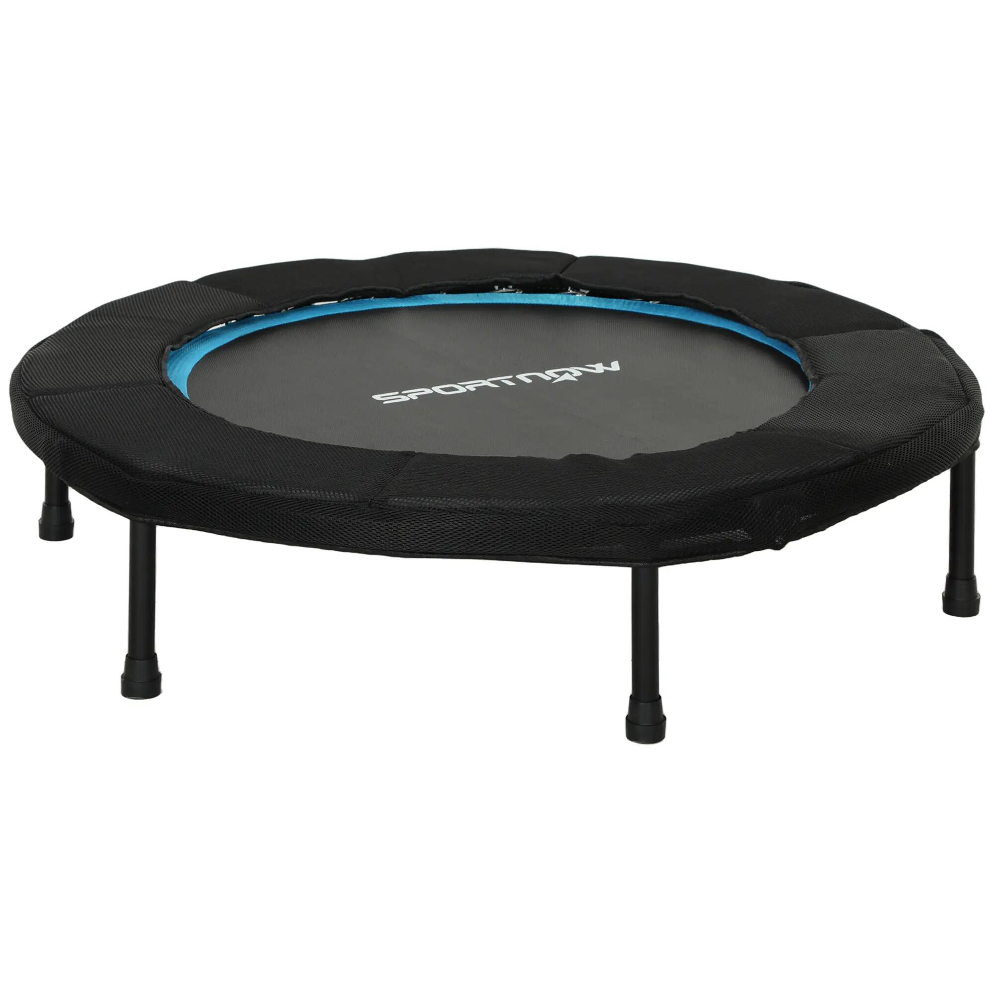 Trampoline pliable 102 cm acier antidérapant 100 kg bleu 2/6