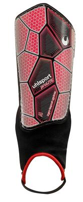 Scheenbeschermer, voetbal, heren, pro lite, licht, rood/zwart
