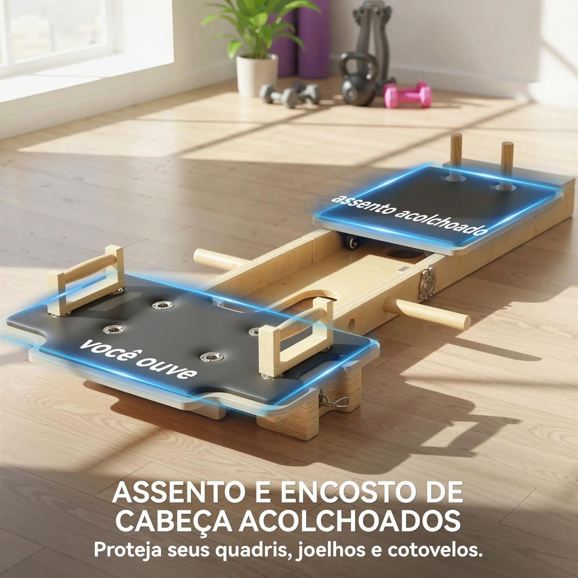 Tabla de Pilates SPORTNOW 165x80x10 cm Madera Natural 7/9