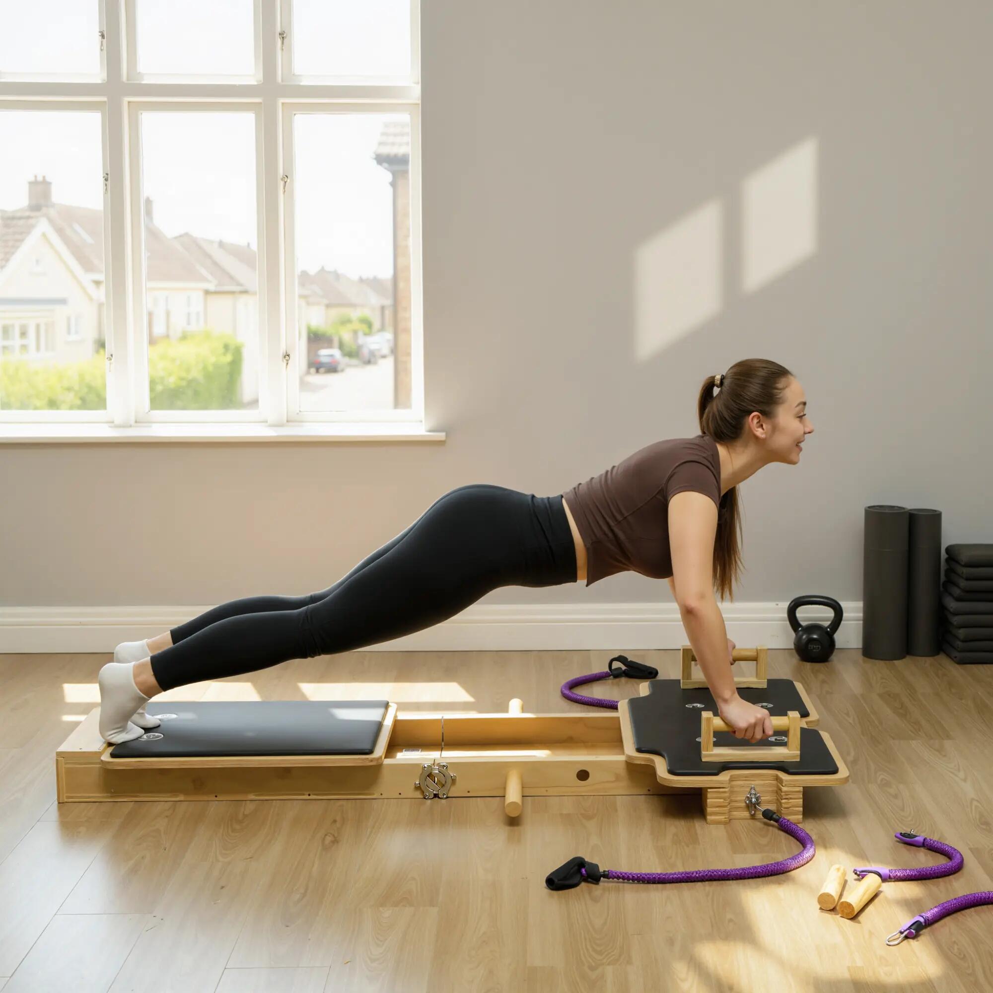 Tabla de Pilates SPORTNOW 165x80x10 cm Madera Natural 5/9