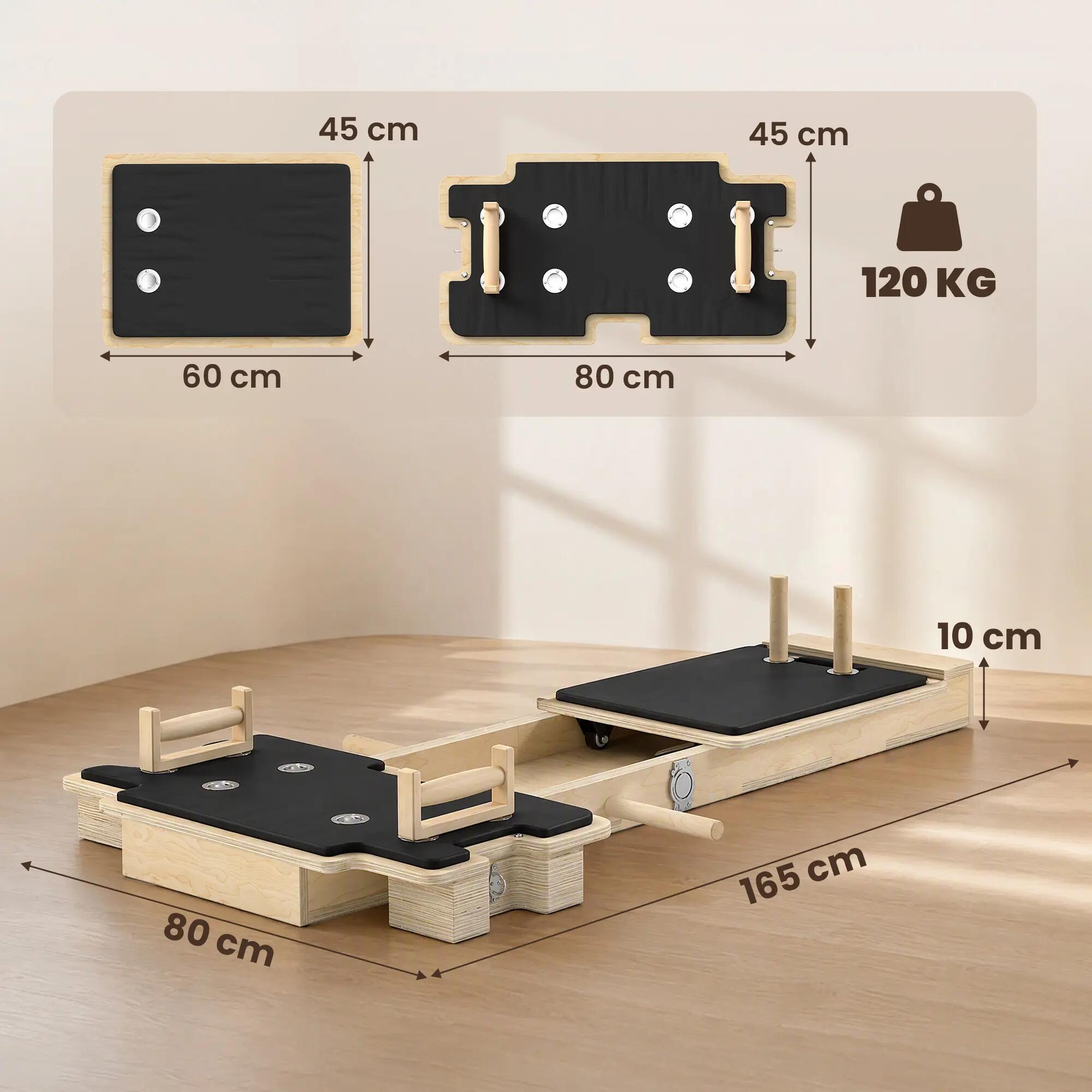 Tabla de Pilates SPORTNOW 165x80x10 cm Madera Natural 3/9