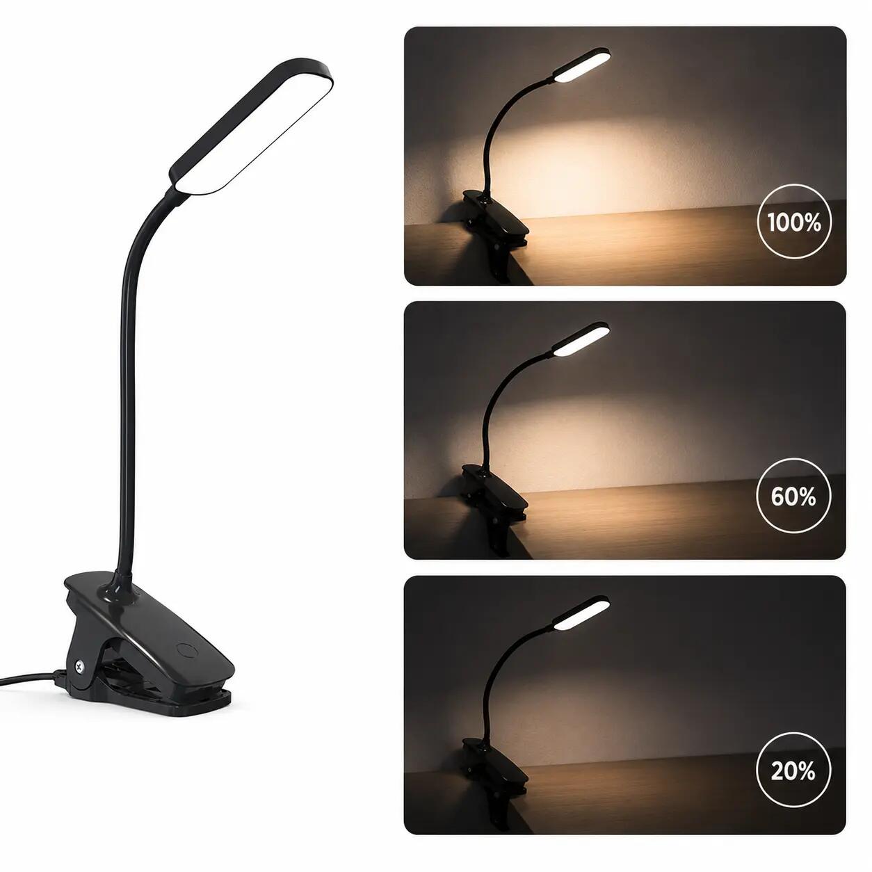 Mini lampka LED przewodowa Wozinsky do czytania z klipsem i kablem Usb-c 80 cm 6/7