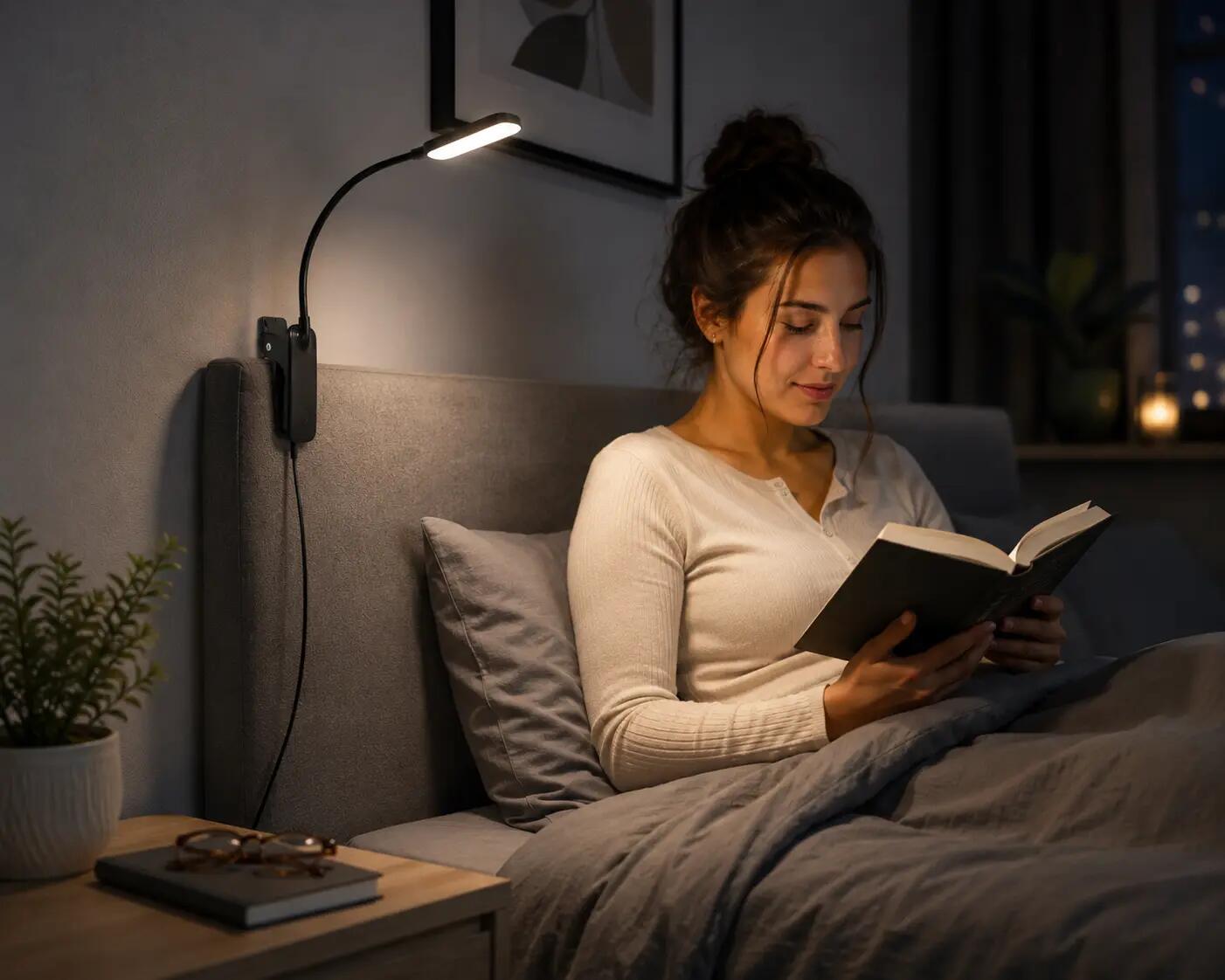 Mini lampka LED przewodowa Wozinsky do czytania z klipsem i kablem Usb-c 80 cm 3/7