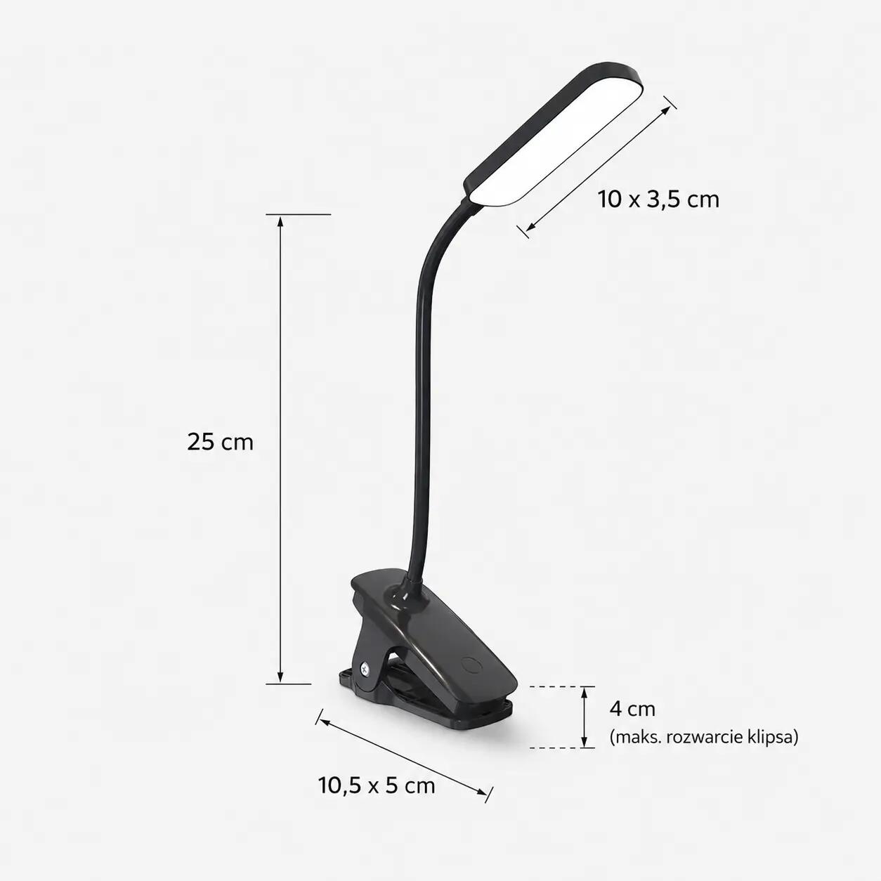 Mini lampka LED przewodowa Wozinsky do czytania z klipsem i kablem Usb-c 80 cm 2/7