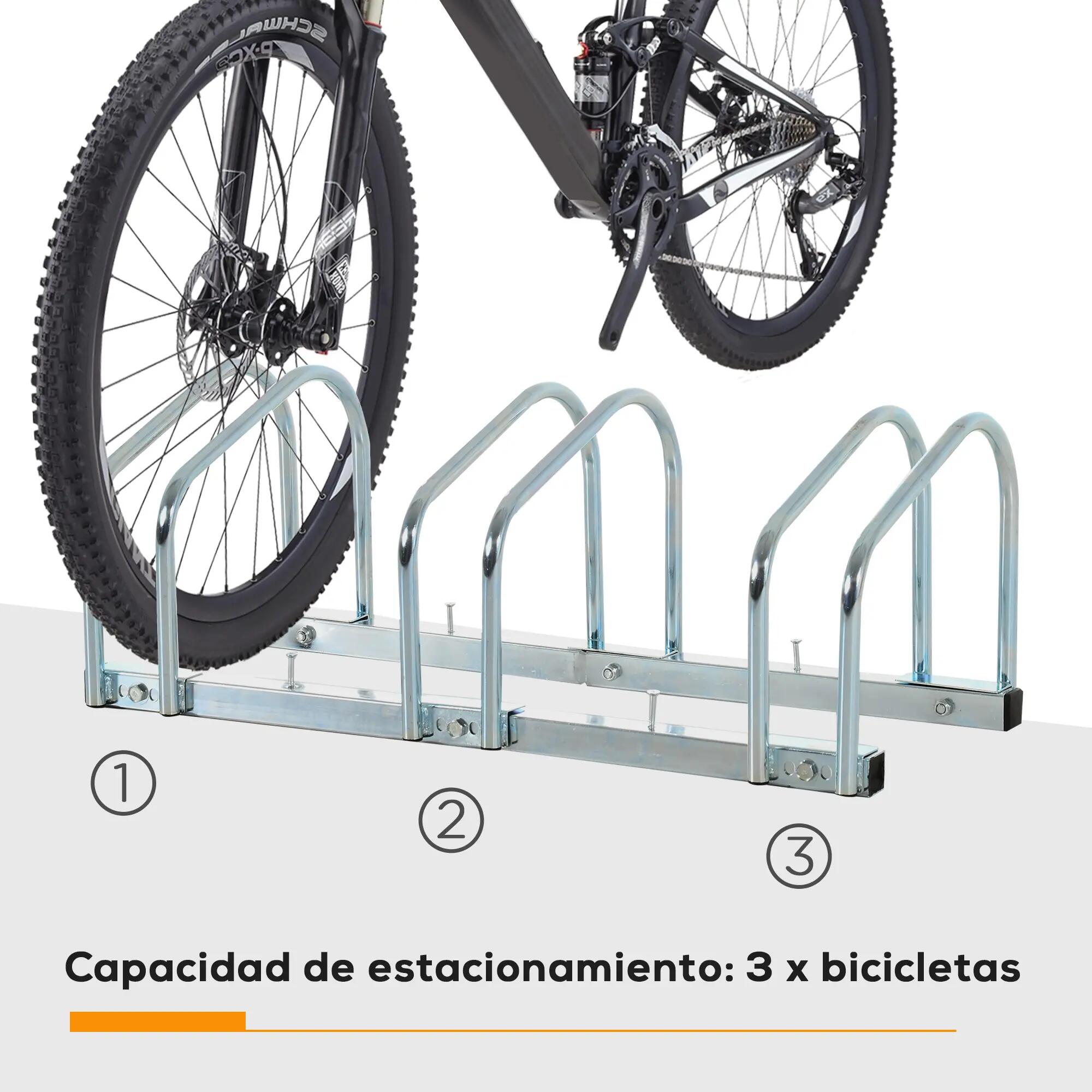 Support à vélos - Cyclisme - Support 3 places - Acier thermolaqué, argent 6/6