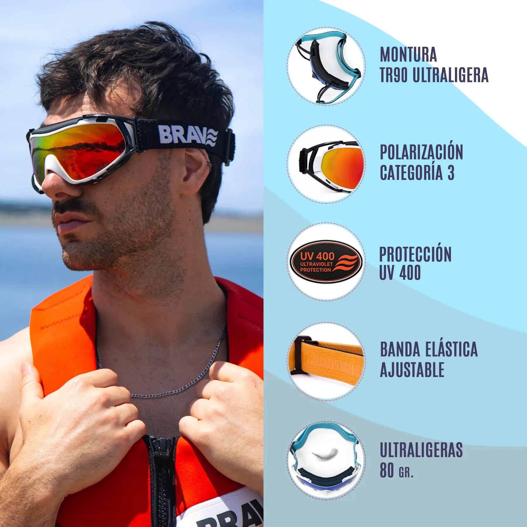 Gafas deportivas BRAVE BREEZE Sun Burst polarizadas UV400 Cat. 3 4/5