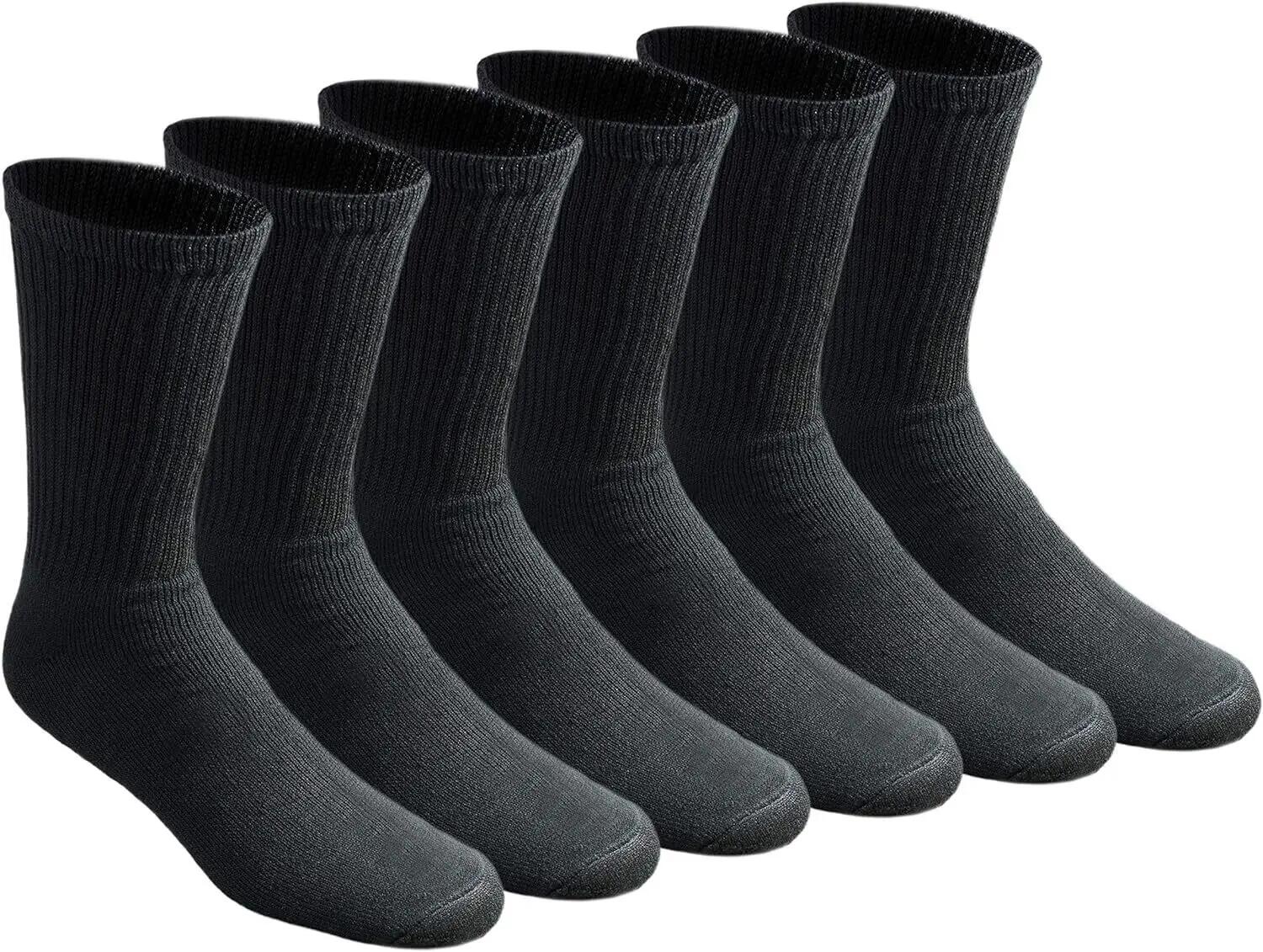 6 Pairs Bamboo Socks Unisex Premium Fiber Sock Super Soft Crew Tennis Sox - Blac