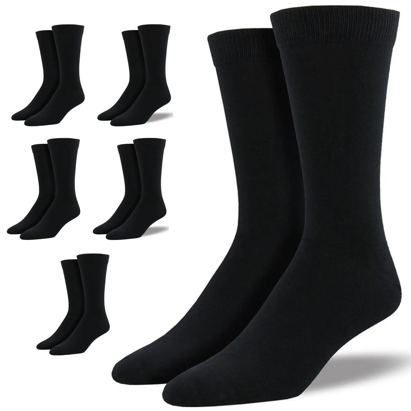 6 Pairs Bamboo Derived Loose Top Socks Diabetic Comfort Circulation - Black - 7-