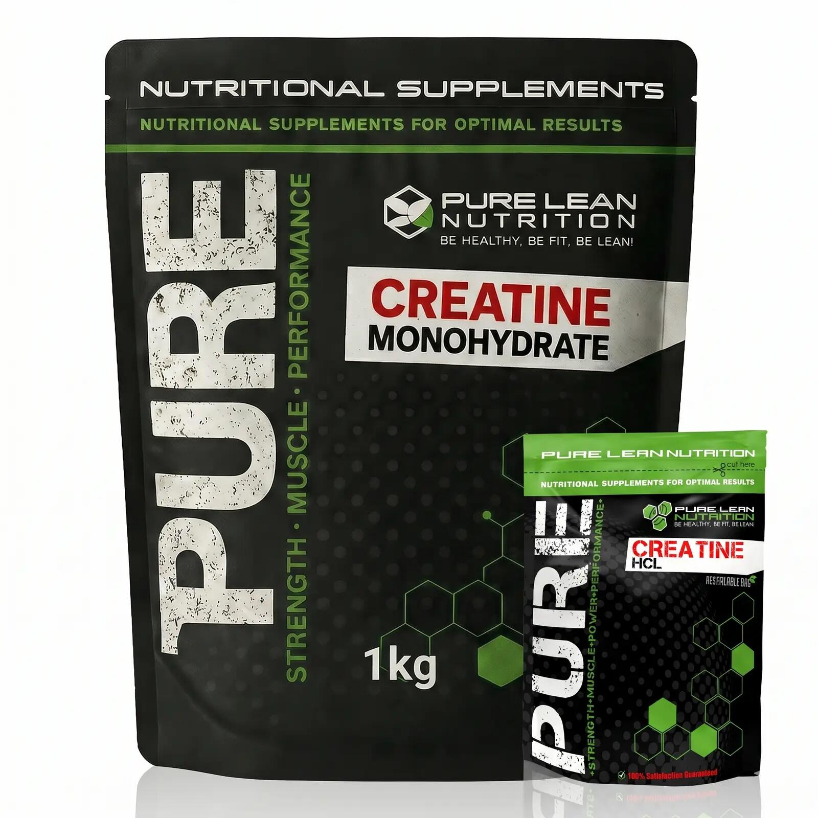 1kg Creatine Monohydrate + 100g HCL Hydrochloride Pre Workout Strength