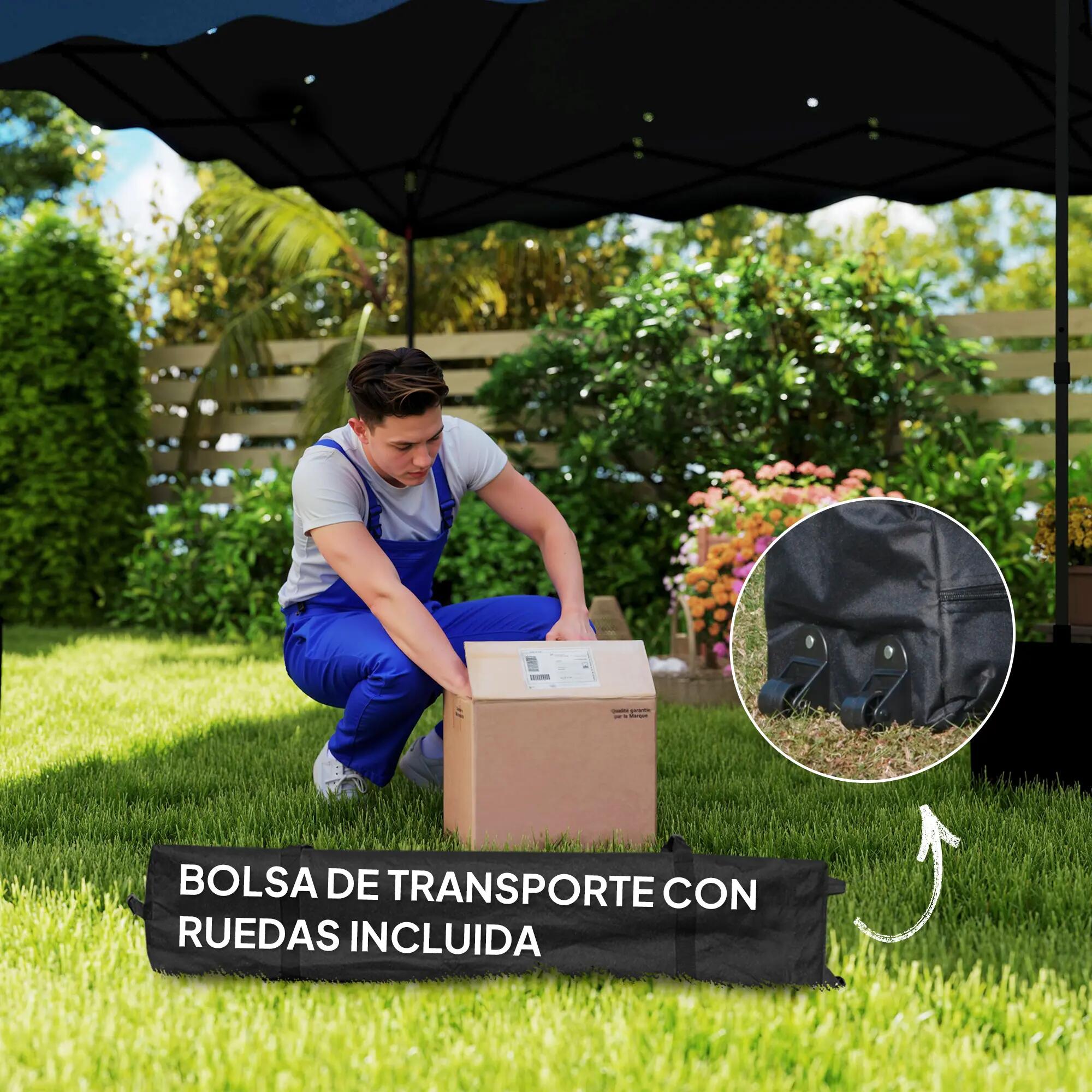 Tenda dobrável 297x297x287 cm azul Outsunny 4/7