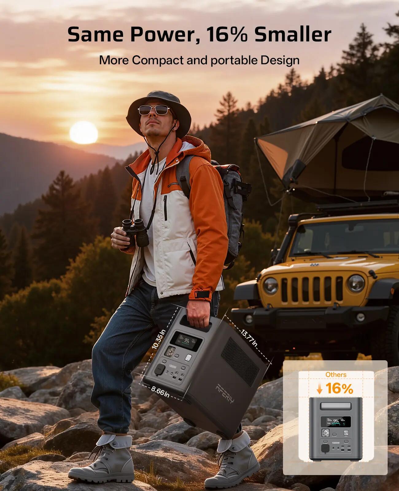 Station électrique portable  1024Wh 1800W- LiFePO4-APP UPS-11 ports polyvalents 7/10